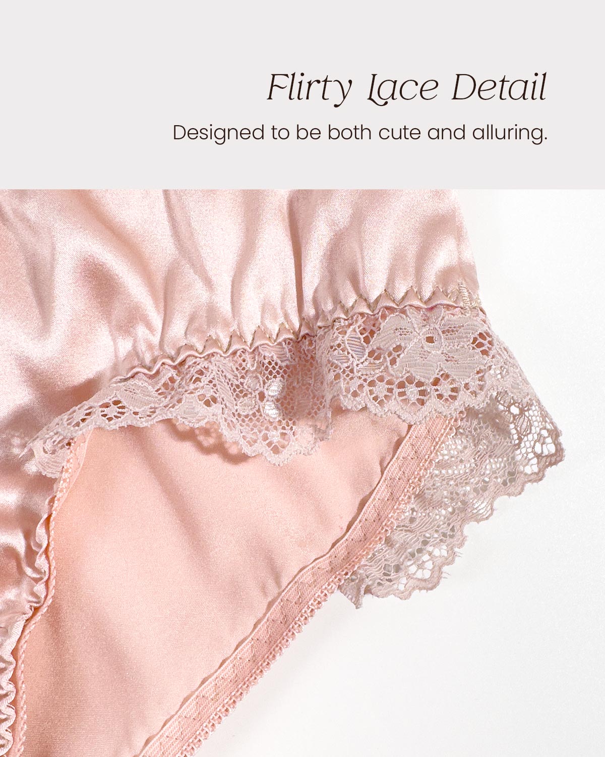 FEELITS 100% Mulberry Silk Briefs for Women – Low - Rise Lace Trim Panties, 6A Grade Silk, Soft & Breathable - FEELITS