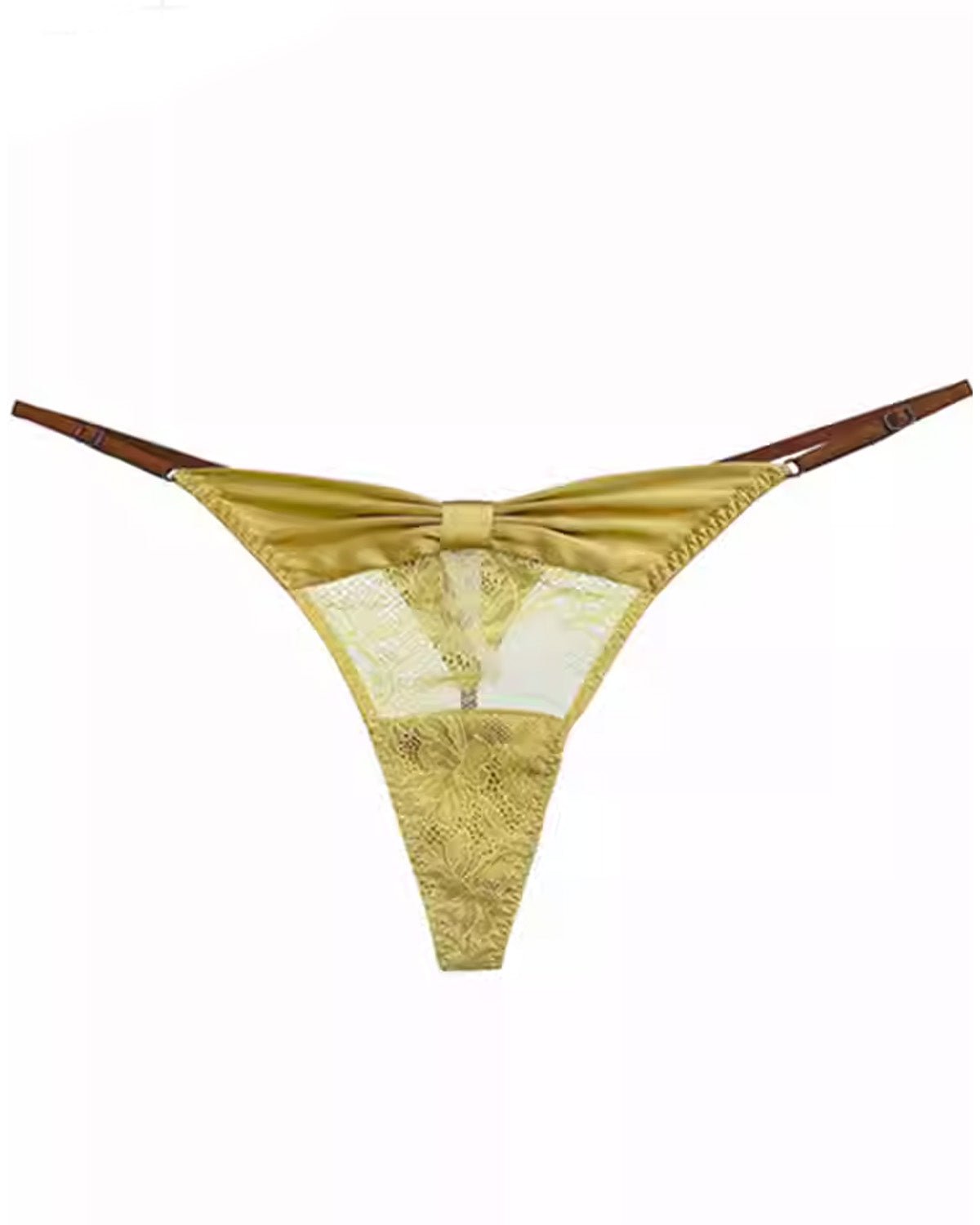 FEELITS 100% Mulberry Silk Low - Rise Thong for Women – Lace Design Panties with Adjustable Waist, Seamless Luxury Lingerie - FEELITS
