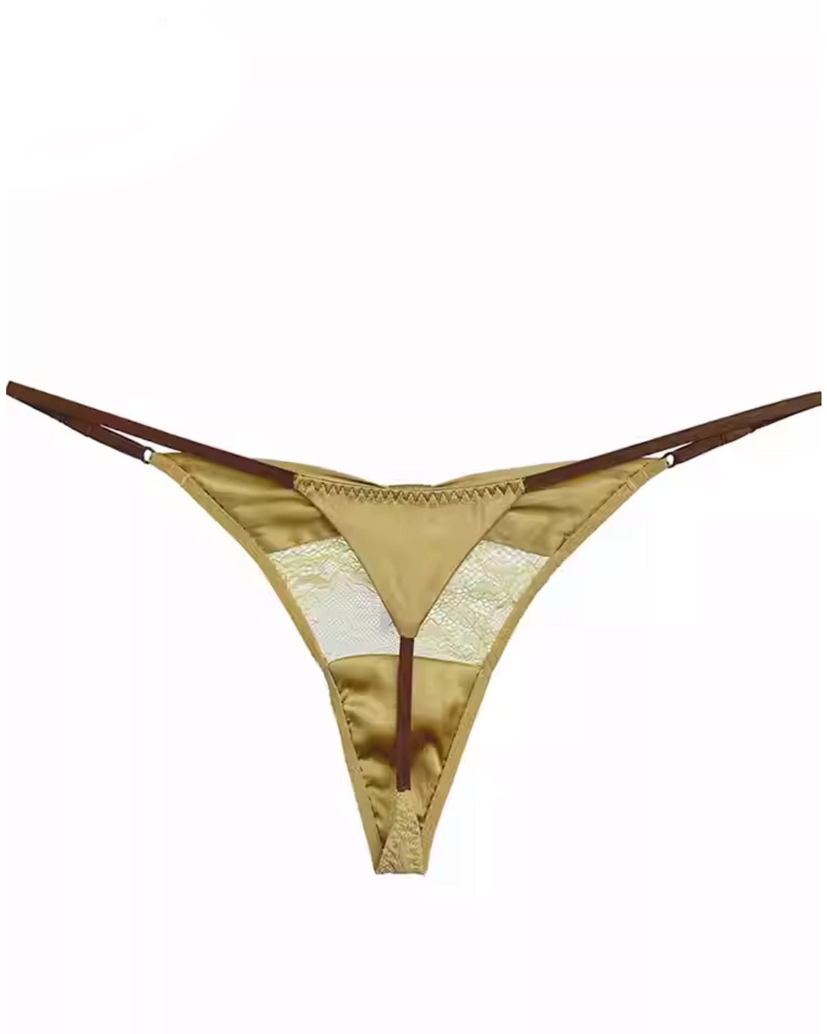 FEELITS 100% Mulberry Silk Low - Rise Thong for Women – Lace Design Panties with Adjustable Waist, Seamless Luxury Lingerie - FEELITS