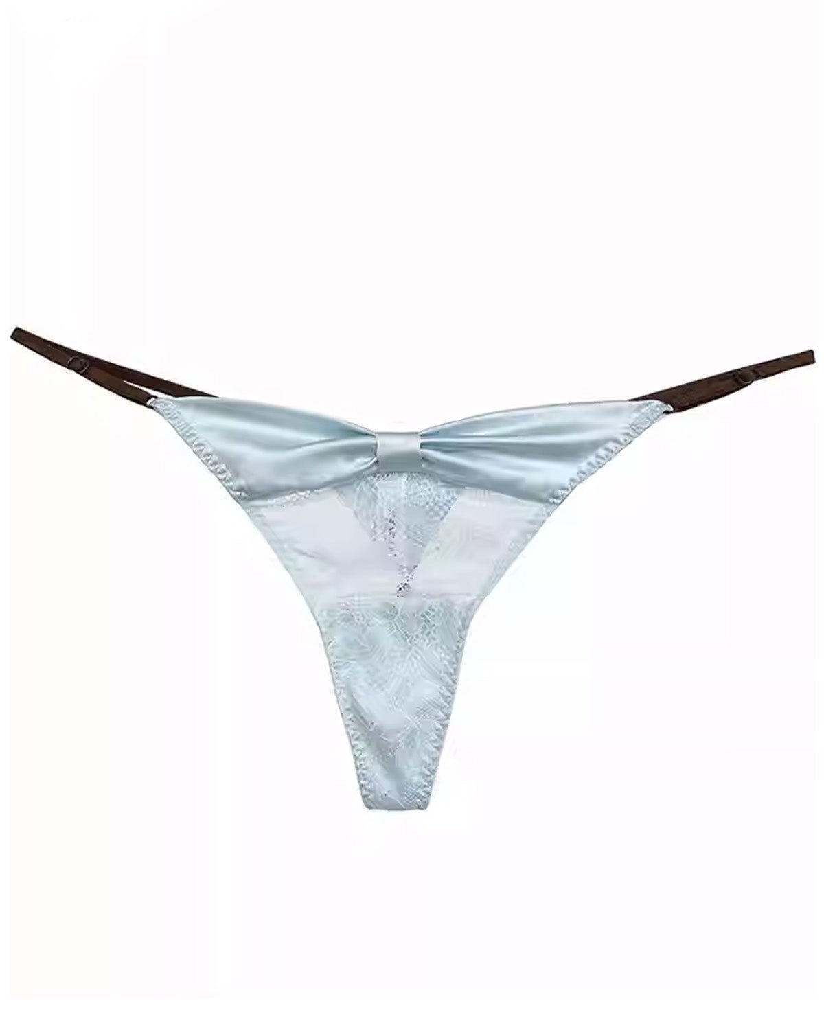 FEELITS 100% Mulberry Silk Low - Rise Thong for Women – Lace Design Panties with Adjustable Waist, Seamless Luxury Lingerie - FEELITS
