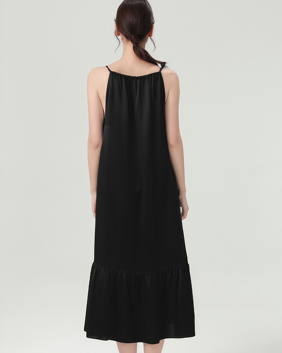 FEELITS 100% Mulberry Silk Nightgown - 19mm 6A Grade, Long Sexy Silk Slip Dress, Elegant & Comfortable for Loungewear or Casual WearA - FEELITS