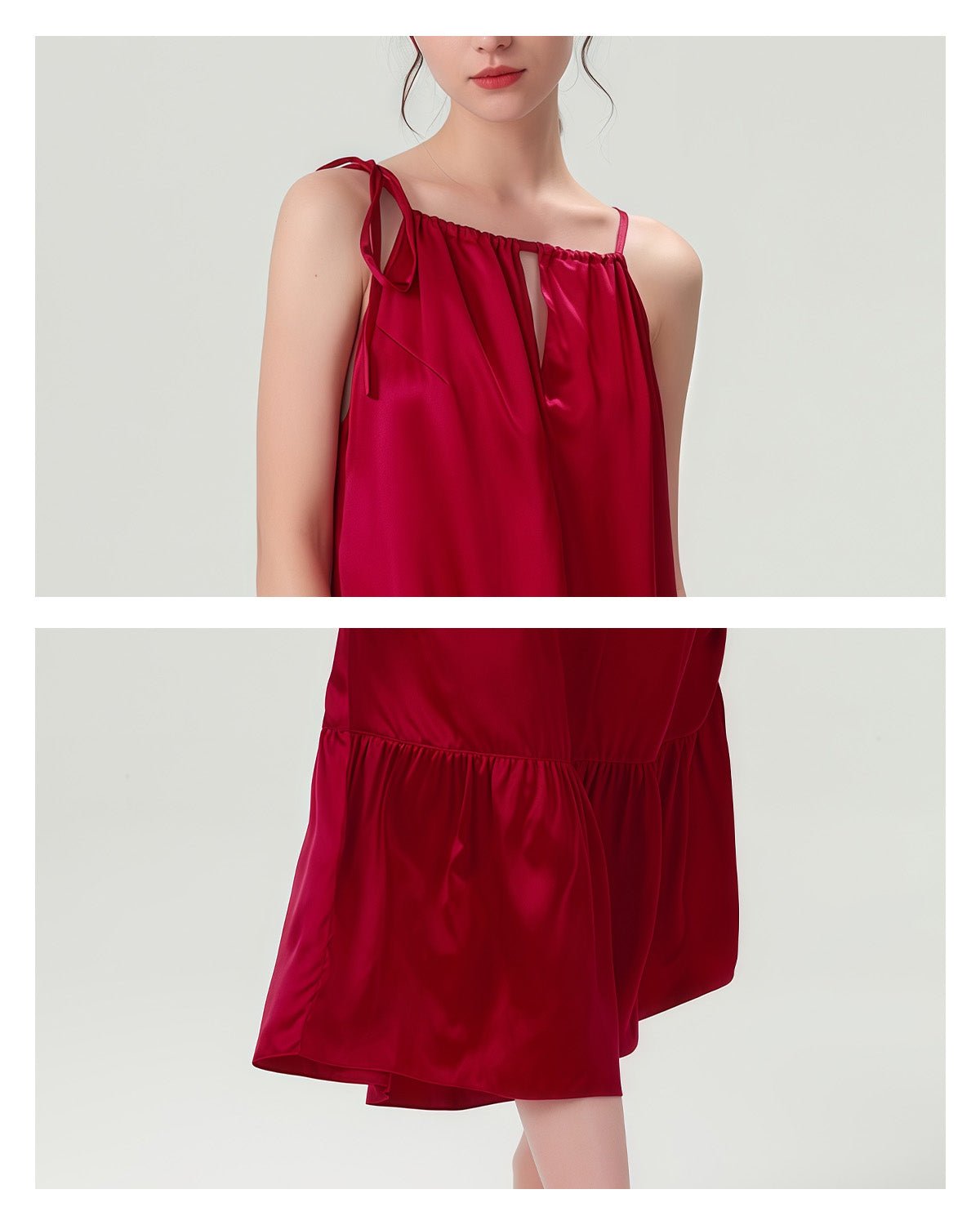 FEELITS 100% Mulberry Silk Nightgown - 19mm 6A Grade, Long Sexy Silk Slip Dress, Elegant & Comfortable for Loungewear or Casual WearA - FEELITS