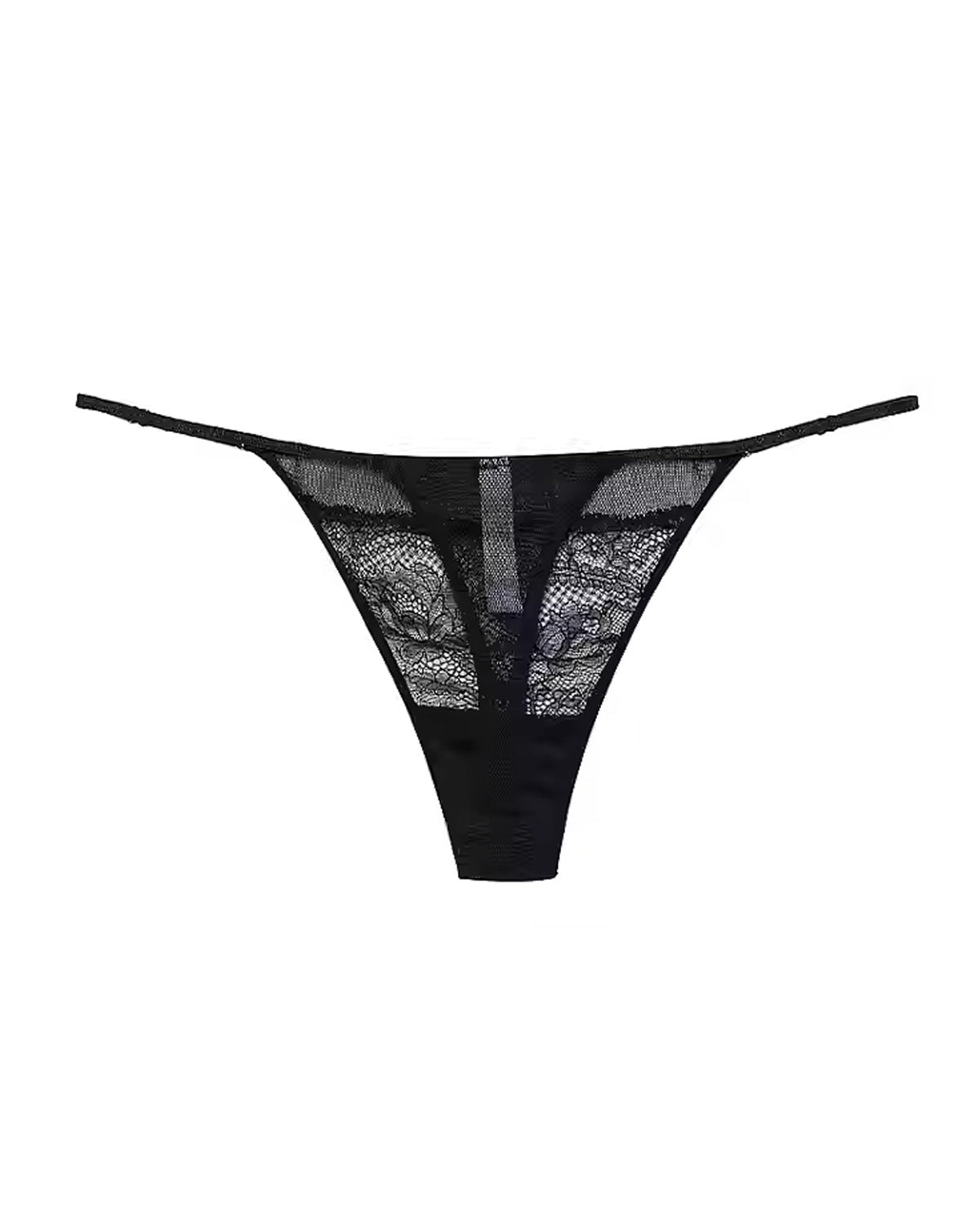 FEELITS 100% Mulberry Silk Thong for Women – Sheer Lace & Low - Rise Design - FEELITS