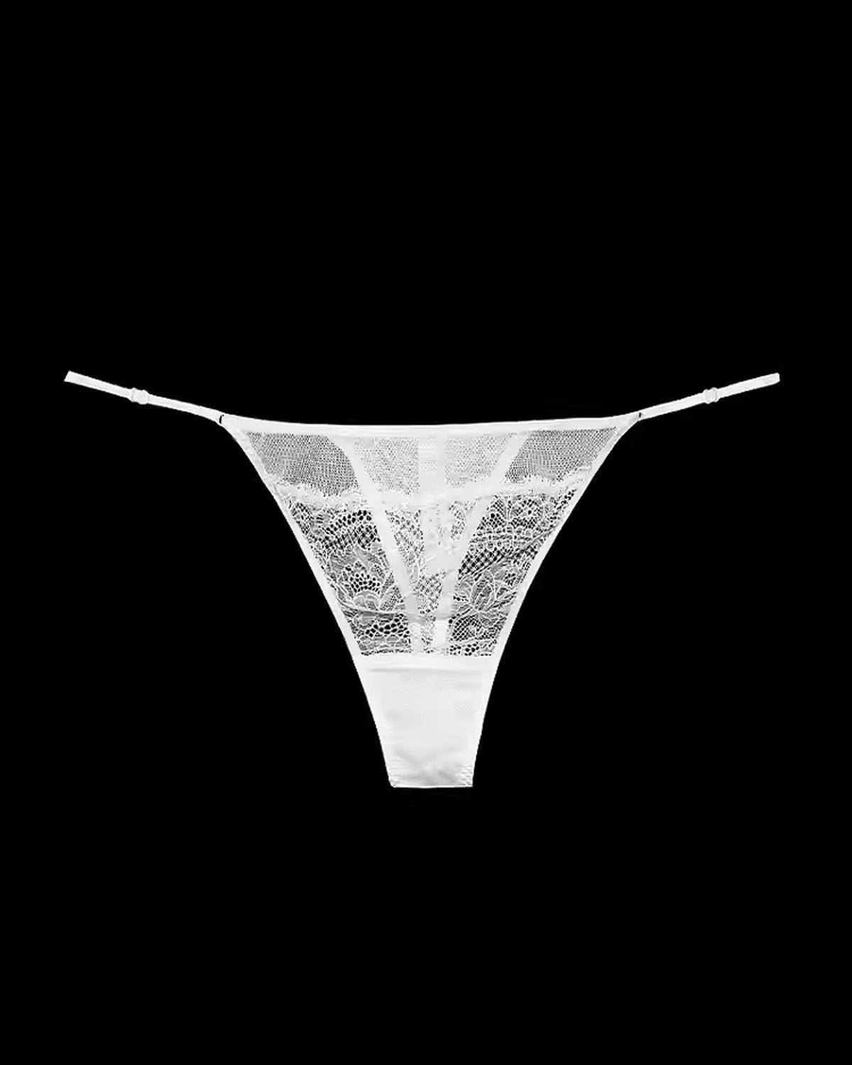 FEELITS 100% Mulberry Silk Thong for Women – Sheer Lace & Low - Rise Design - FEELITS