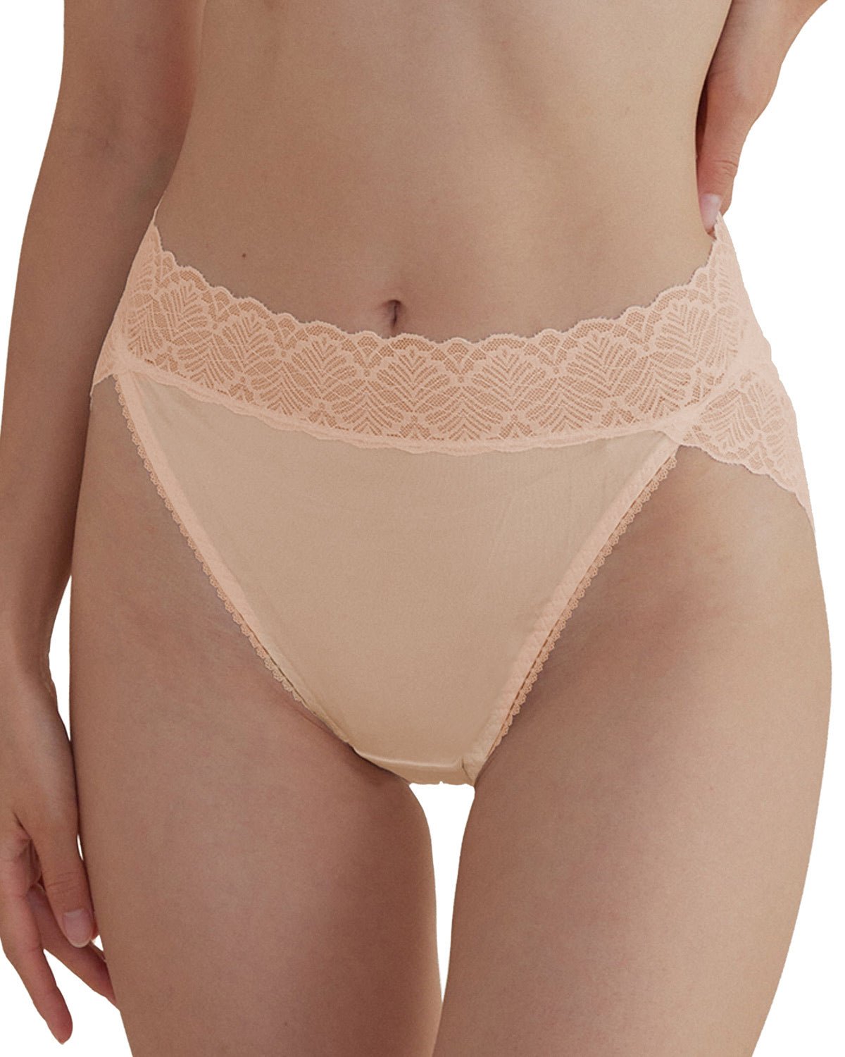 FEELITS 100% Mulberry Silk Underwear, High Rise Bikini Silk Panties, Sexy Lace Briefs for Women - FEELITS