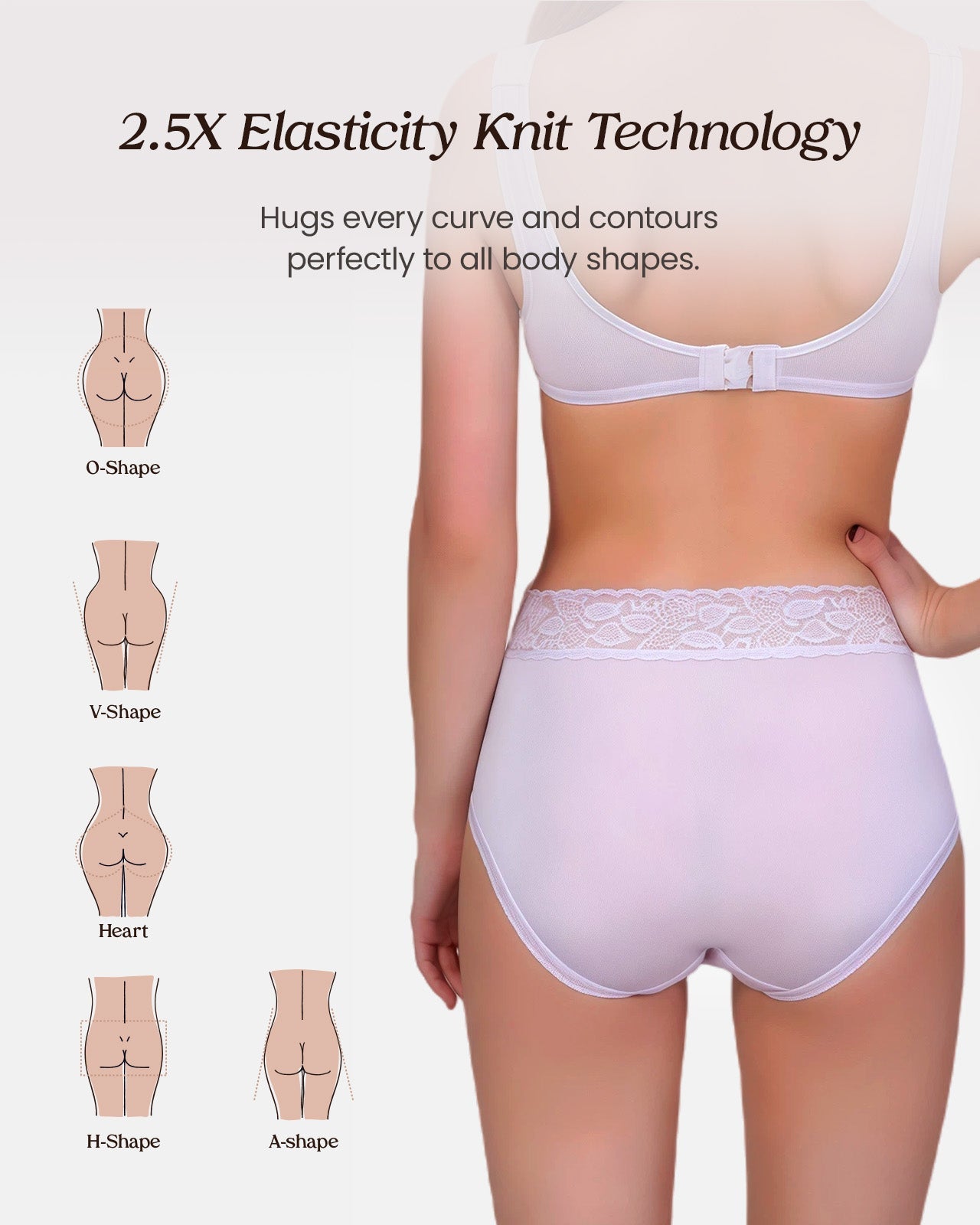 FEELITS 100% Mulberry Silk Underwear, High - Waisted Lace Briefs Silk Panties for Women, Ultra Soft, Breathable, Quick - Dry - FEELITS