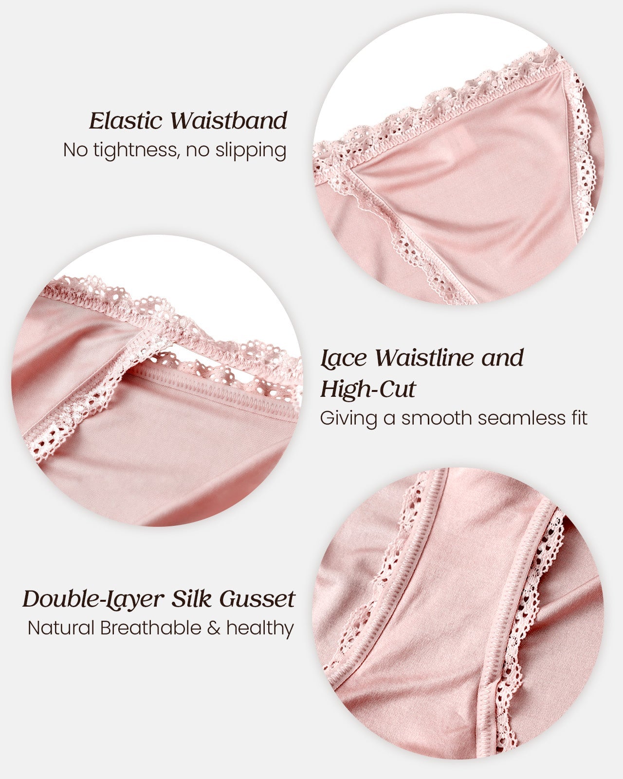 FEELITS 100% Mulberry Silk Underwear, Sexy High Cut String Bikini Panties for Women, Ultra Breathable - FEELITS