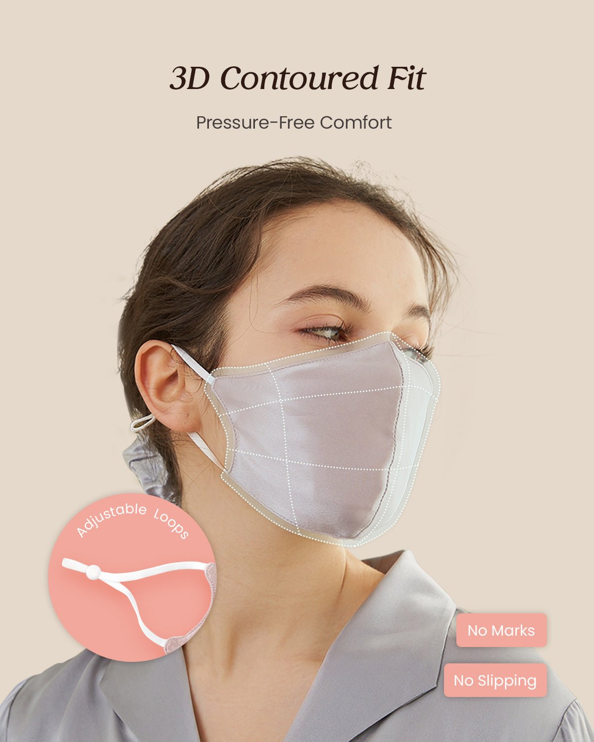 Feelits 6A Grade Mulberry Silk 3D Face Mask - FEELITS