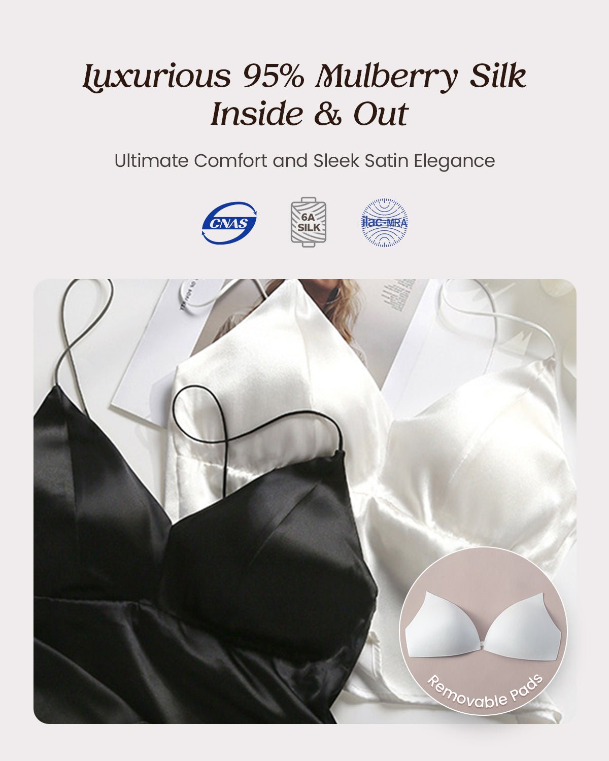 Feelits 6A Grade Mulberry Silk Bralette Camisole - FEELITS
