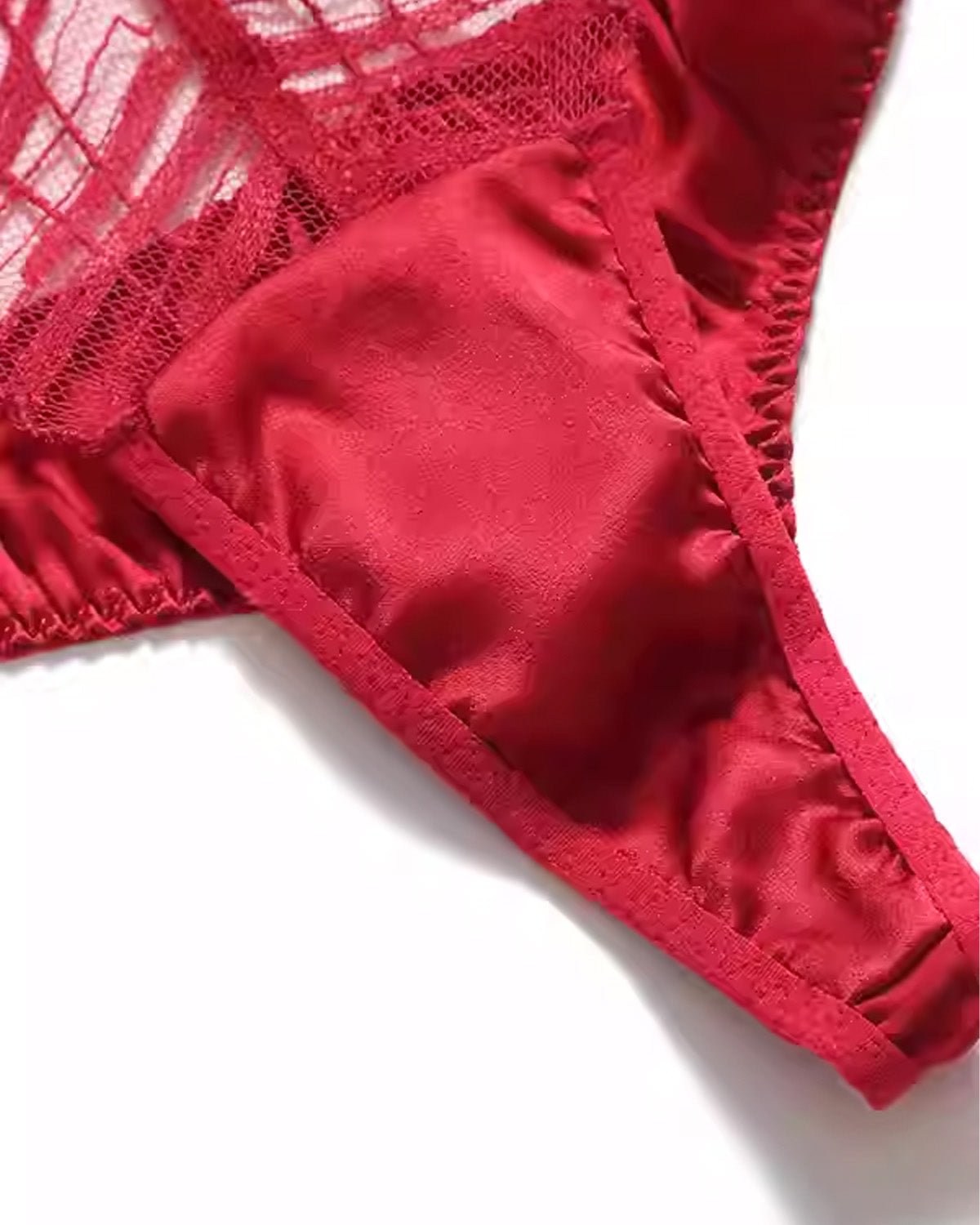 FEELITS 6A Grade Mulberry Silk Seamless Sexey Thong – Sheer Lace Elegance - FEELITS