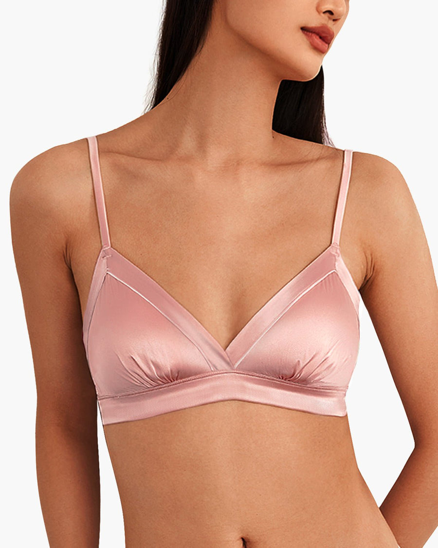 BRA04 mulberry silk bralette front view | FEELITS