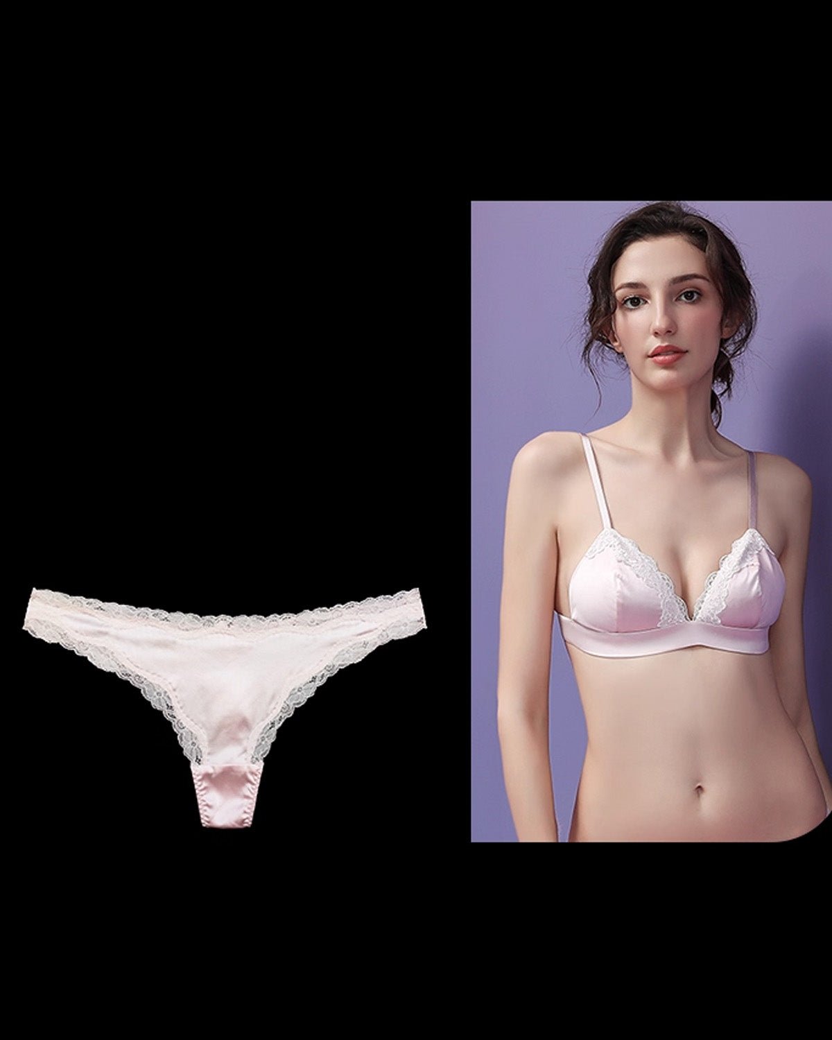 FEELITS 6A Mulberry Silk Sexy Lace Thong – Low - Rise Seamless T - Back Panties for Women - FEELITS
