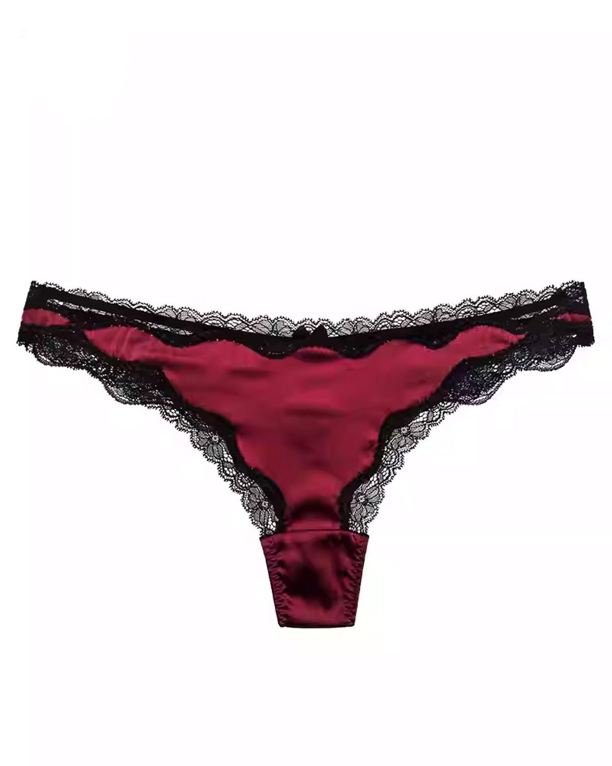 FEELITS 6A Mulberry Silk Sexy Lace Thong – Low - Rise Seamless T - Back Panties for Women - FEELITS