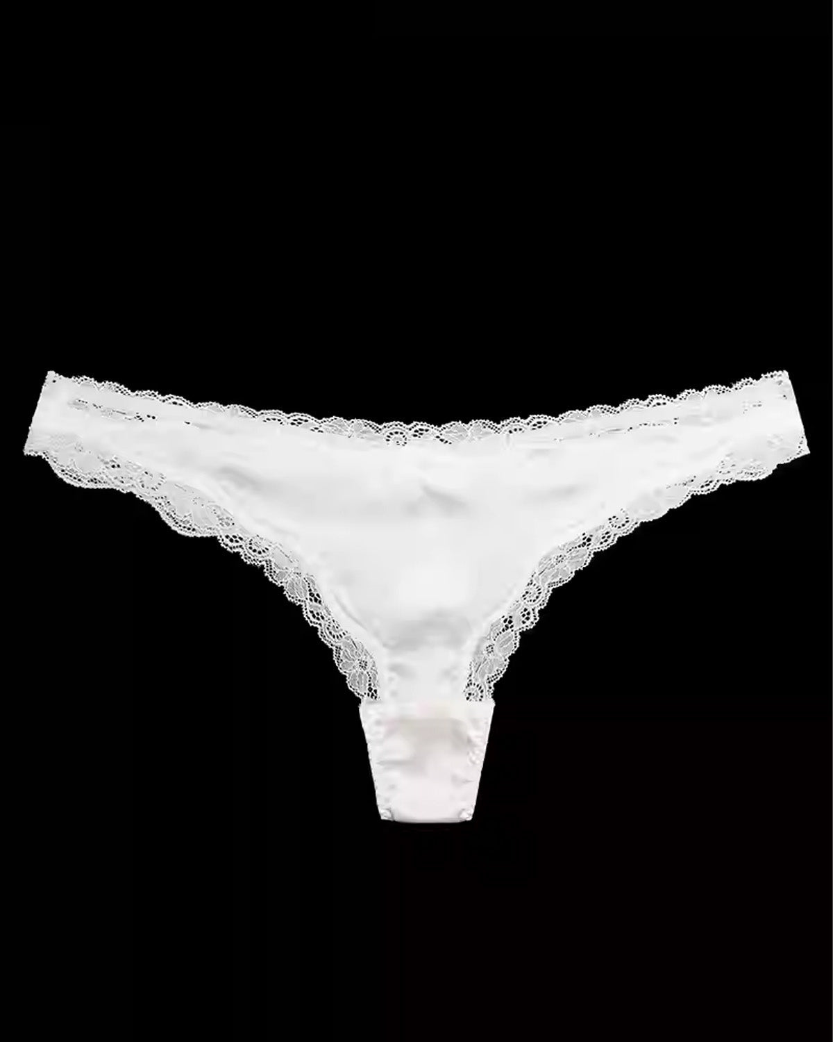 FEELITS 6A Mulberry Silk Sexy Lace Thong – Low - Rise Seamless T - Back Panties for Women - FEELITS