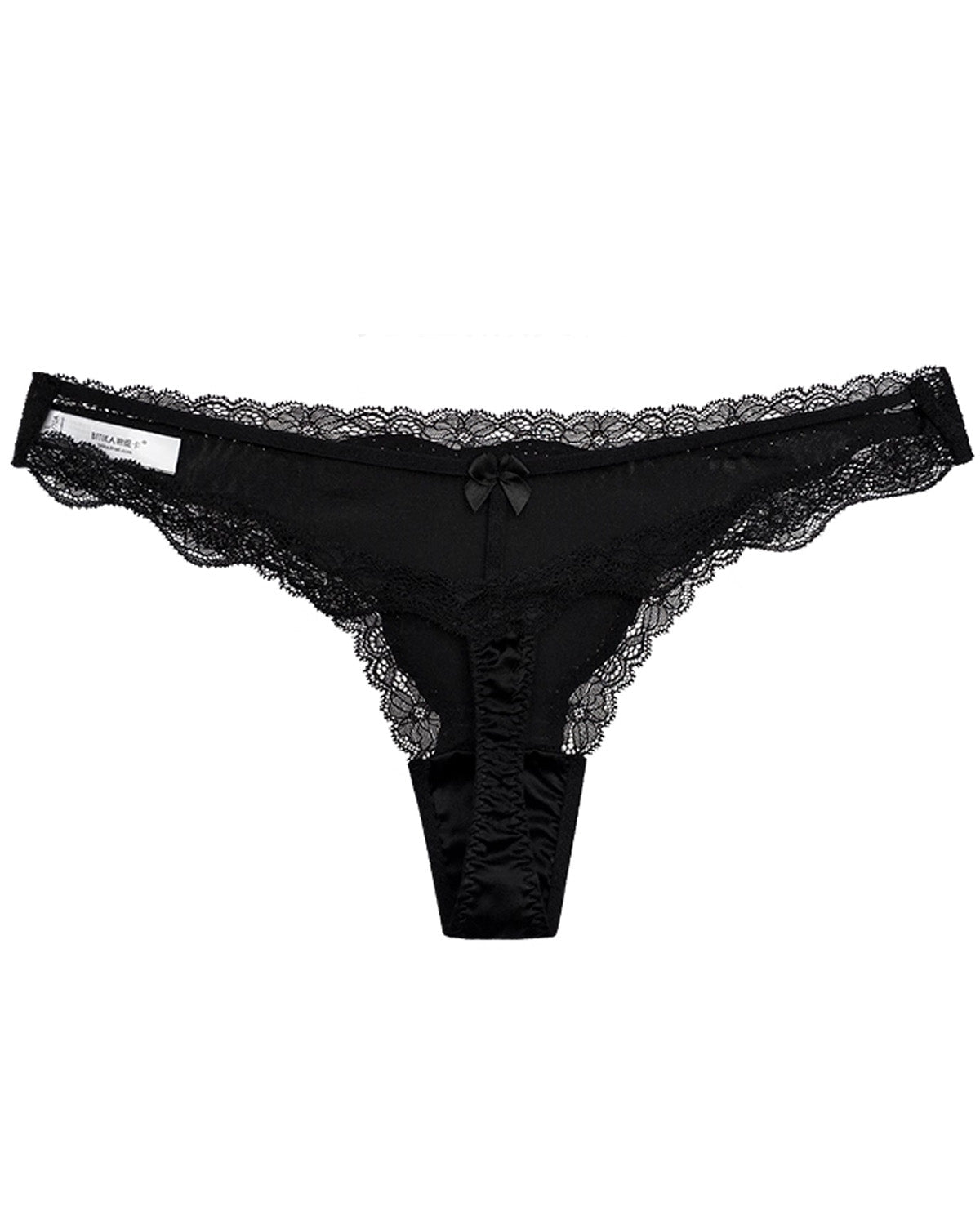 FEELITS 6A Mulberry Silk Sexy Lace Thong – Low - Rise Seamless T - Back Panties for Women - FEELITS