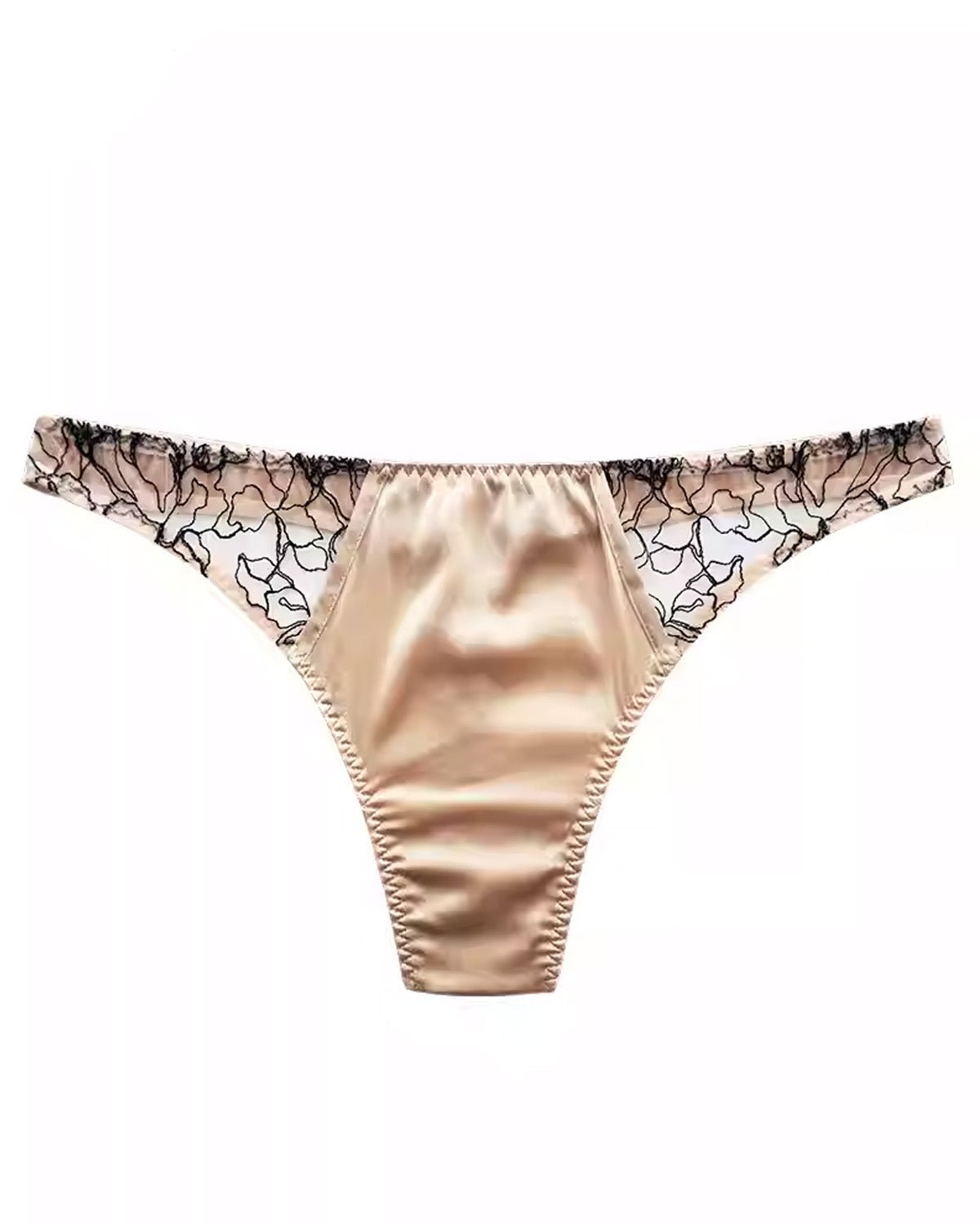 FEELITS 6A Mulberry Silk Sexy Lace Thong – Low - Rise Seamless T - Back Panties for Women - FEELITS