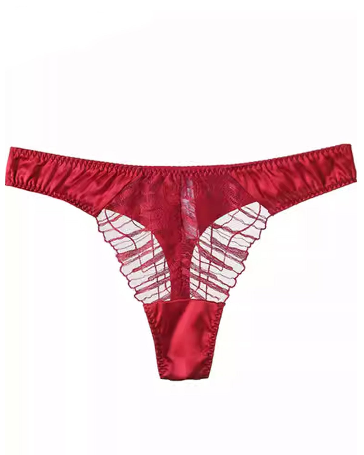 FEELITS 6A Mulberry Silk Sexy Lace Thong – Low - Rise Seamless T - Back Panties for Women - FEELITS