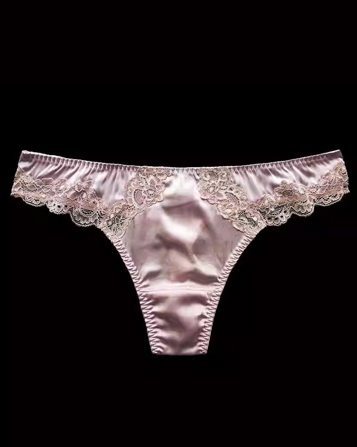 FEELITS 6A Mulberry Silk Sexy Lace Thong – Low - Rise Seamless T - Back Panties for Women, Silky Smooth & Invisible Underwear - FEELITS