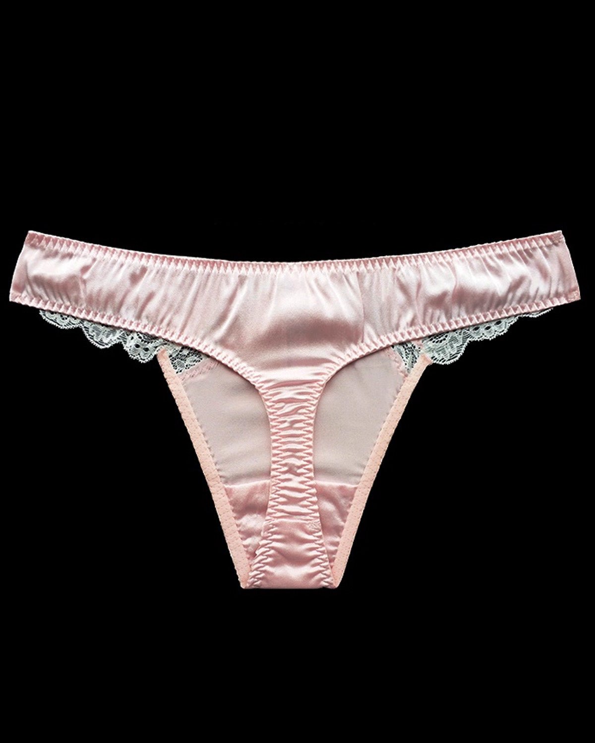 FEELITS 6A Mulberry Silk Sexy Lace Thong – Low - Rise Seamless T - Back Panties for Women, Silky Smooth & Invisible Underwear - FEELITS