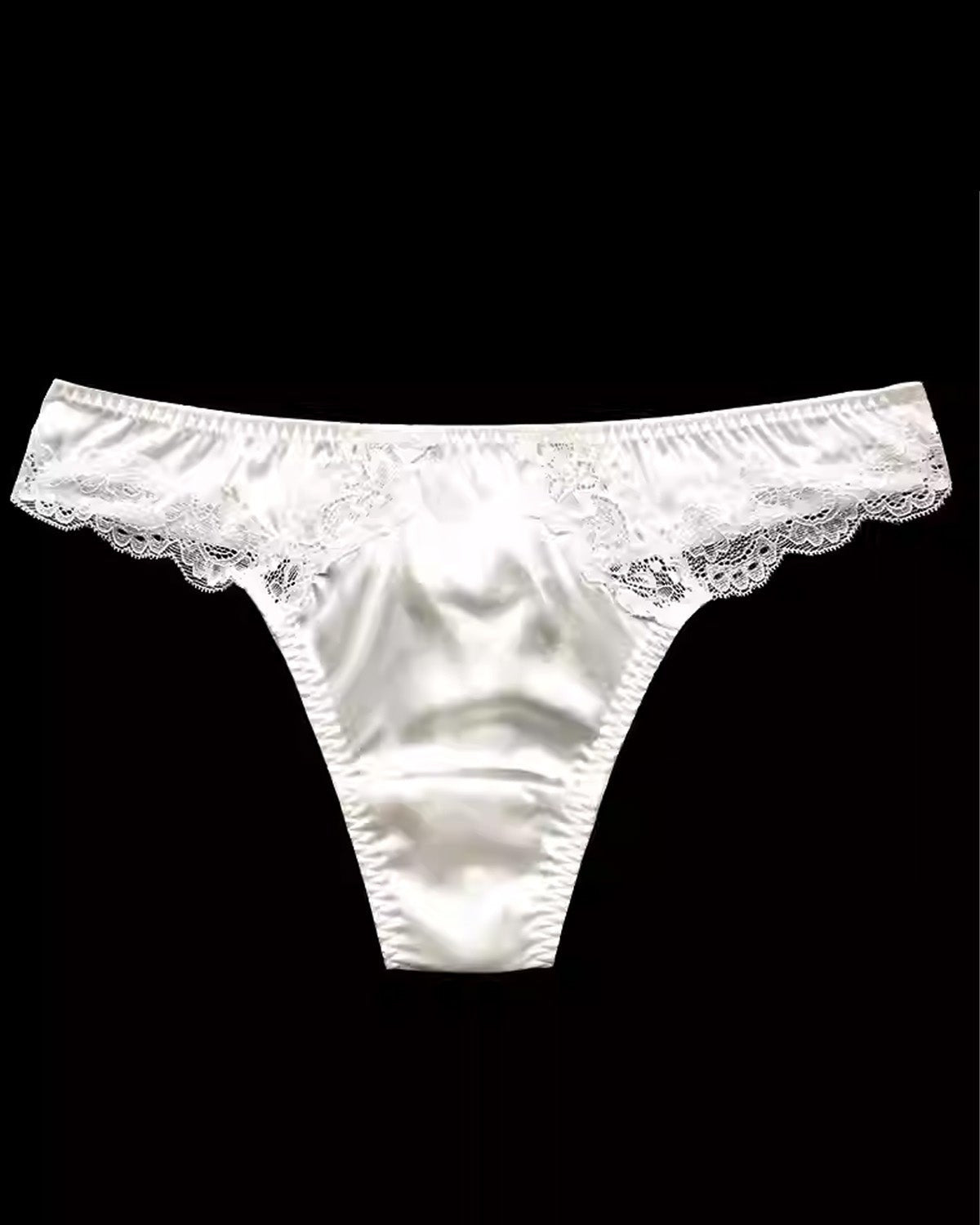 FEELITS 6A Mulberry Silk Sexy Lace Thong – Low - Rise Seamless T - Back Panties for Women, Silky Smooth & Invisible Underwear - FEELITS
