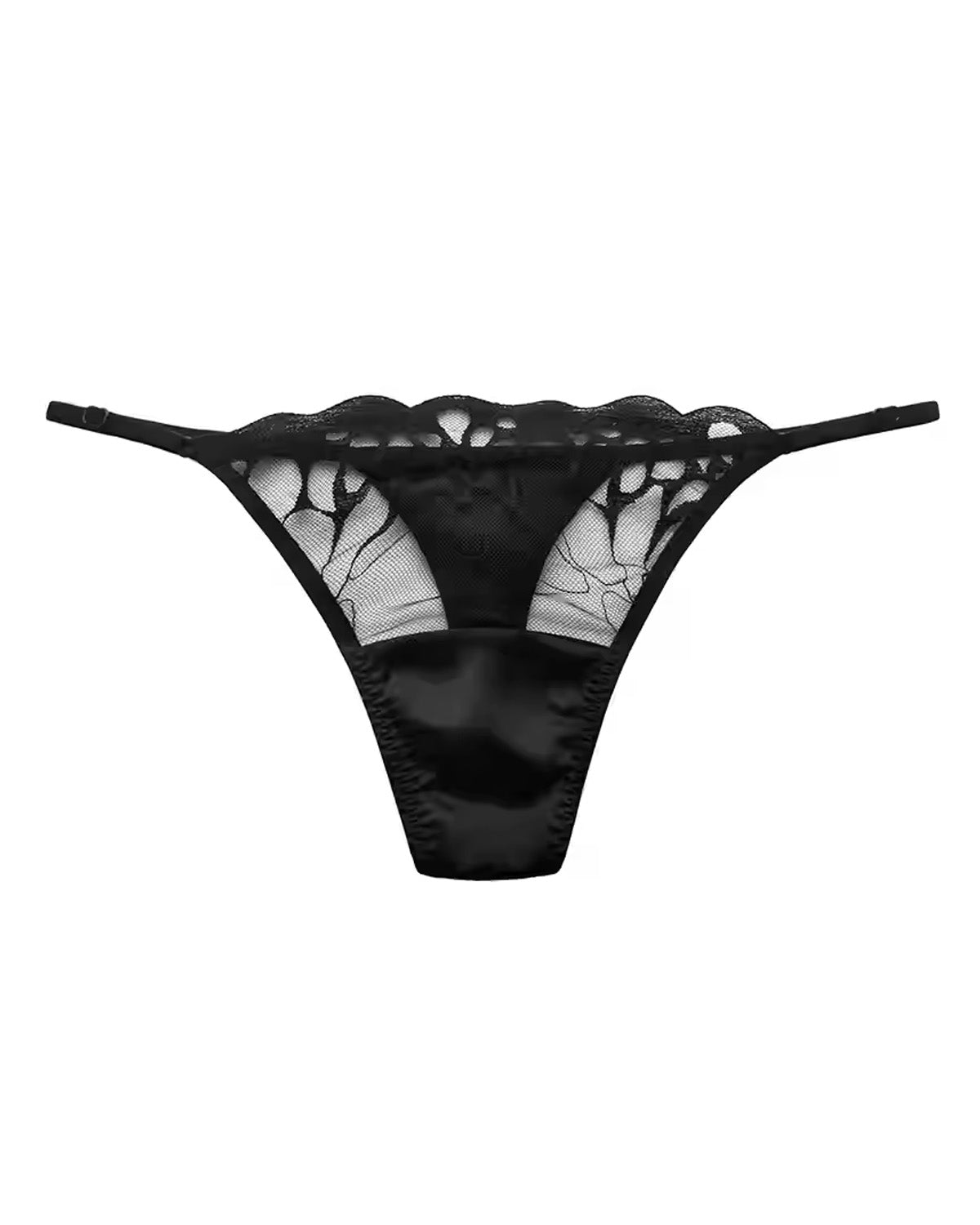 FEELITS 6A Mulberry Silk Thong Panties for Women – Sexy Lace Sheer Temptation - FEELITS