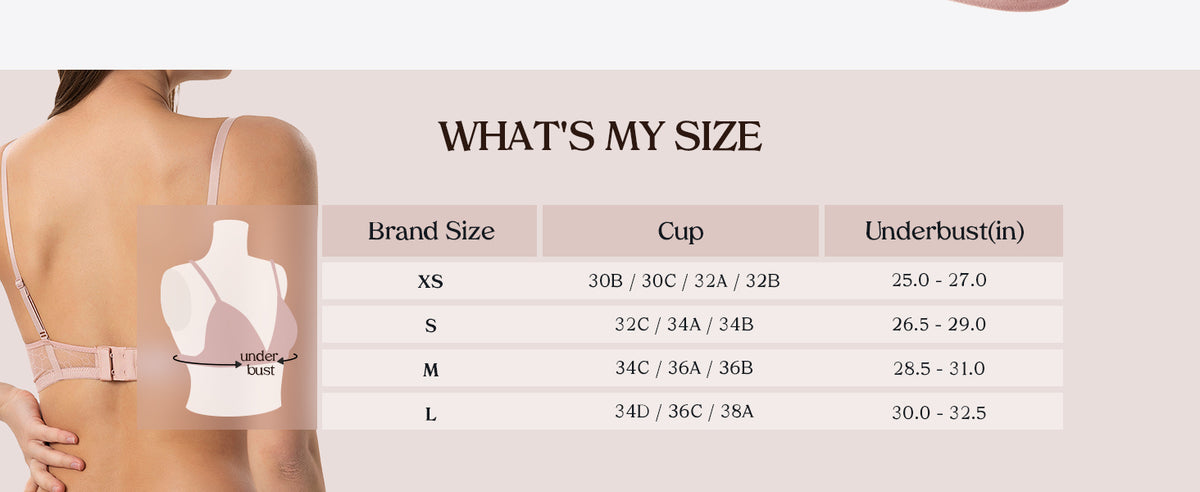 FEELITS BRA06 size guide