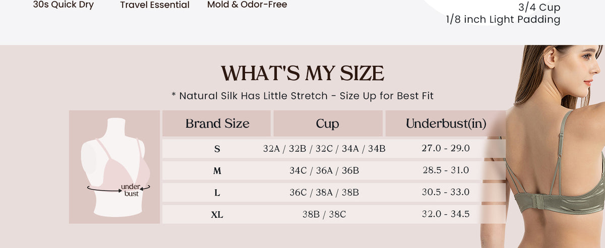 FEELITS BRA07 size guide