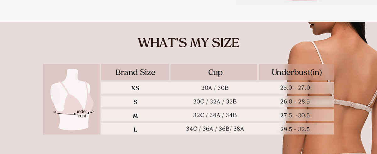 FEELITS BRA08 size guide