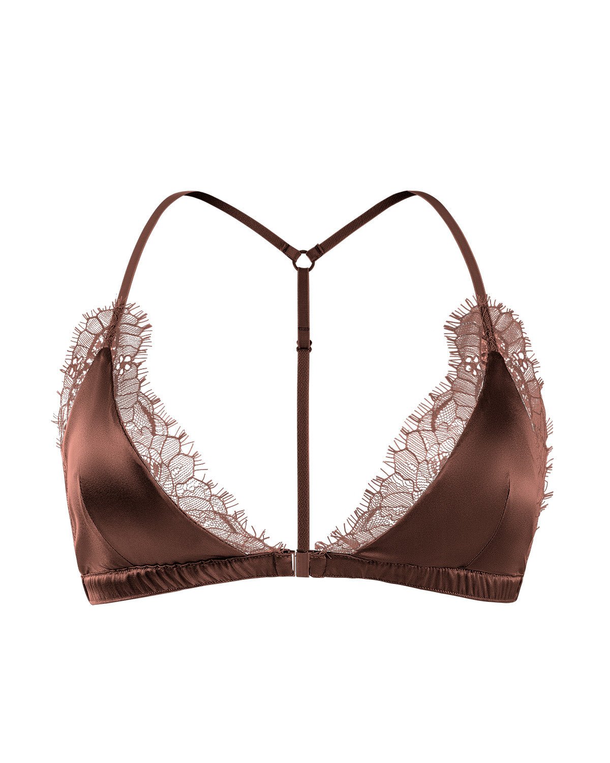 FEELITS BRA11 22 Momme Mulberry Silk Triangle Bralette – Front Closure, Wire-Free Y-Back Bra - FEELITS