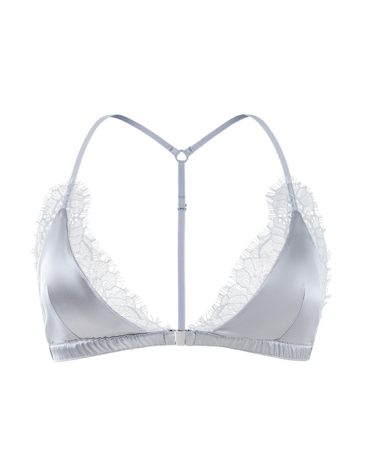 FEELITS BRA11 22 Momme Mulberry Silk Triangle Bralette – Front Closure, Wire-Free Y-Back Bra - FEELITS