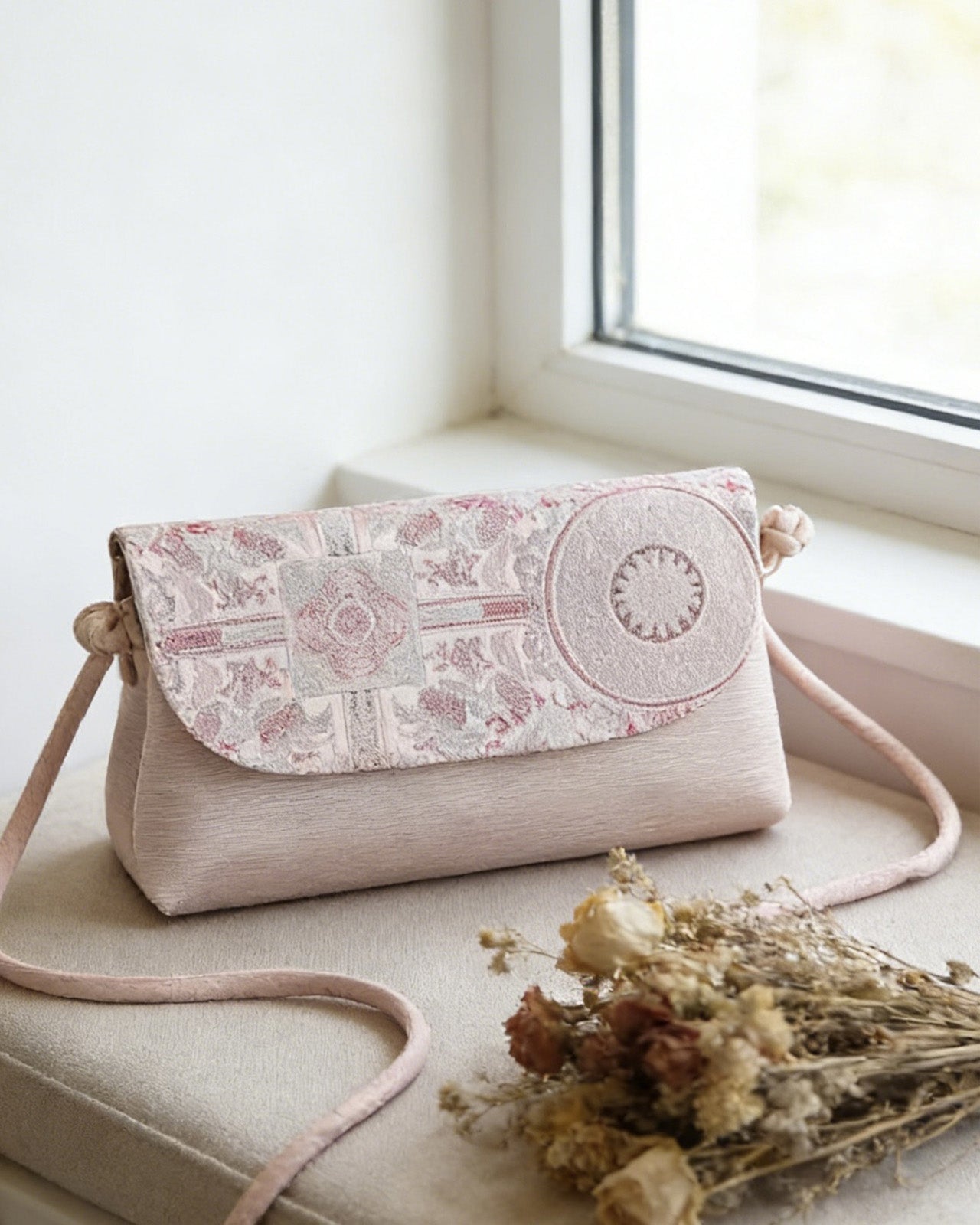 Feelits Hand - Embroidered Mulberry Silk Clutch & Crossbody Bag - FEELITS
