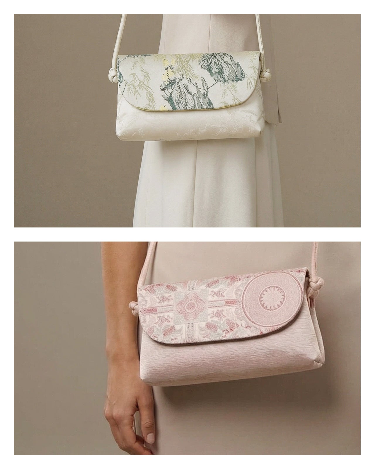 Feelits Hand - Embroidered Mulberry Silk Clutch & Crossbody Bag - FEELITS