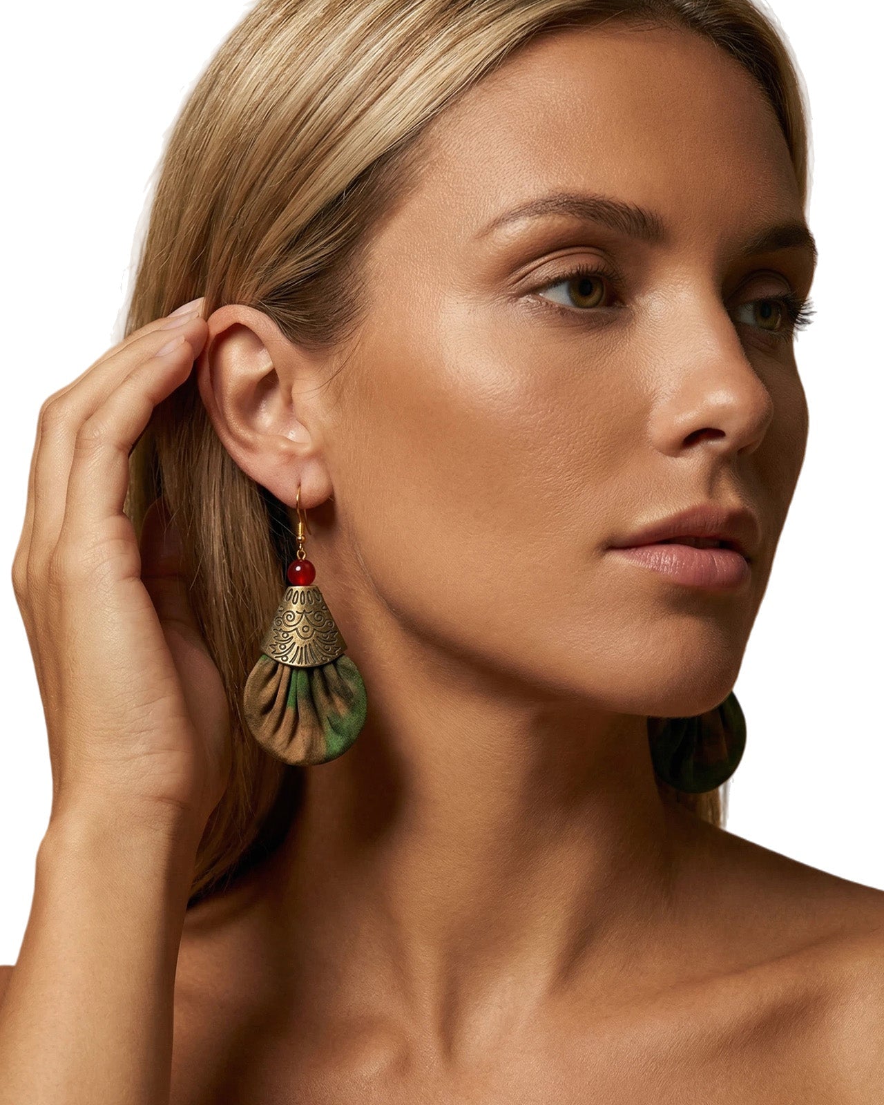 Feelits Handcrafted Gambiered Canton Silk & 925 Sterling Silver Earrings - FEELITS