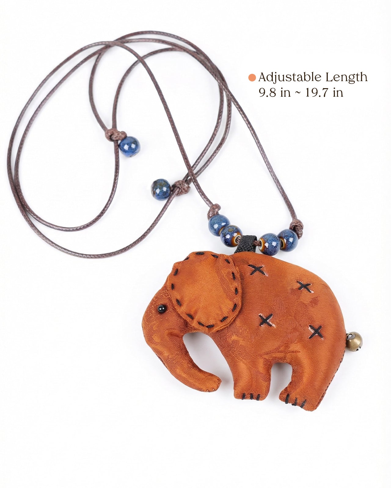 Feelits Handcrafted Gambiered Canton Silk Elephant Necklace - FEELITS