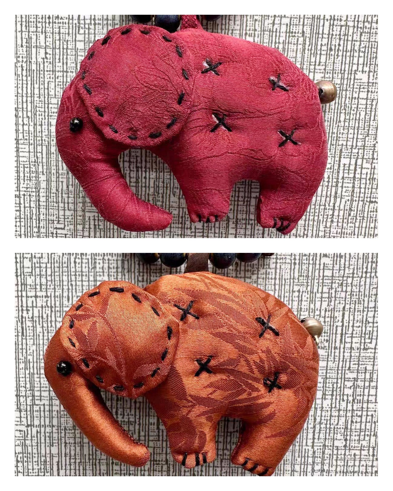 Feelits Handcrafted Gambiered Canton Silk Elephant Necklace - FEELITS