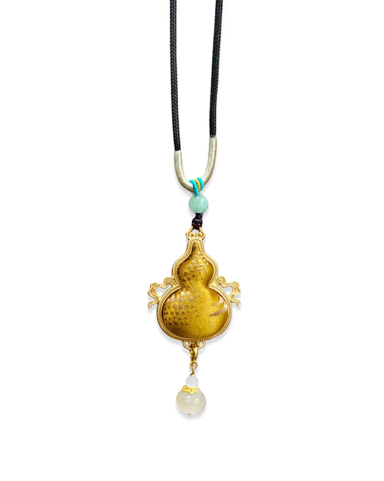 Feelits Handcrafted Gambiered Canton Silk Gourd Pendant Necklace - FEELITS