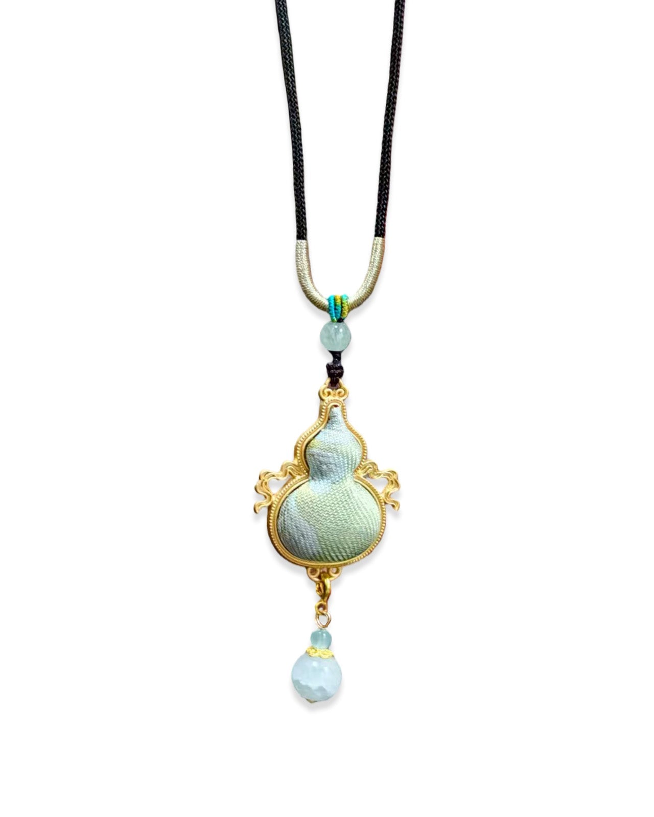 Feelits Handcrafted Gambiered Canton Silk Gourd Pendant Necklace - FEELITS