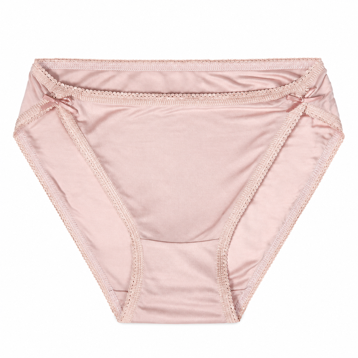 FEELITS KN05 pink silk bikini panties, product-only view