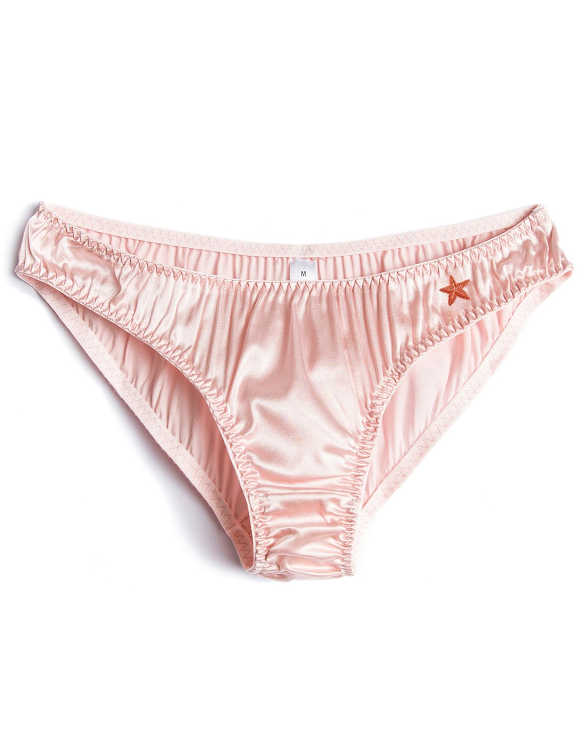 FEELITS KN12 Embroidered Silk Low - Rise Bikini Panties – 100% 6A Mulberry Silk, Ocean - Inspired Motifs - FEELITS