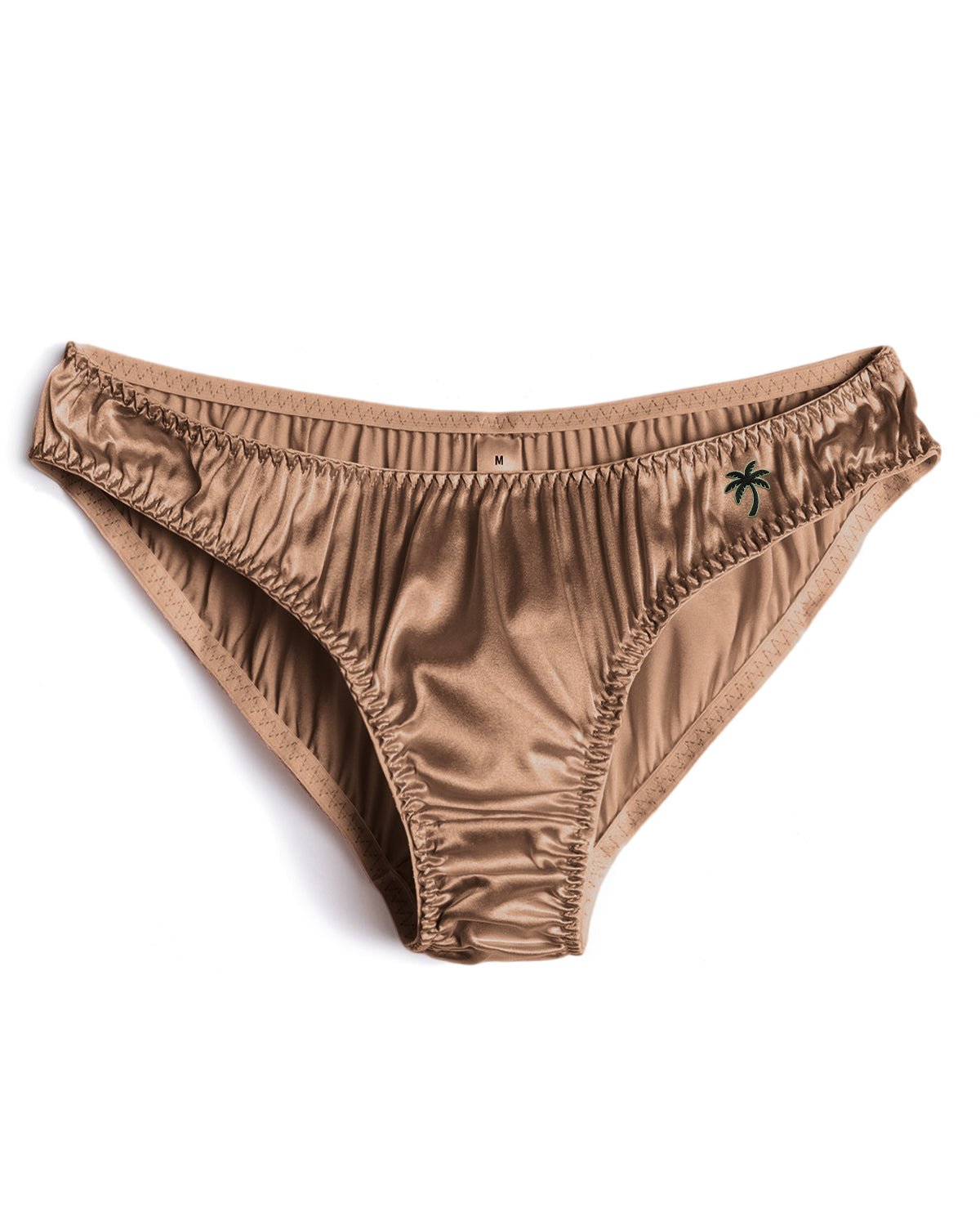 FEELITS KN12 Embroidered Silk Low - Rise Bikini Panties – 100% 6A Mulberry Silk, Ocean - Inspired Motifs - FEELITS
