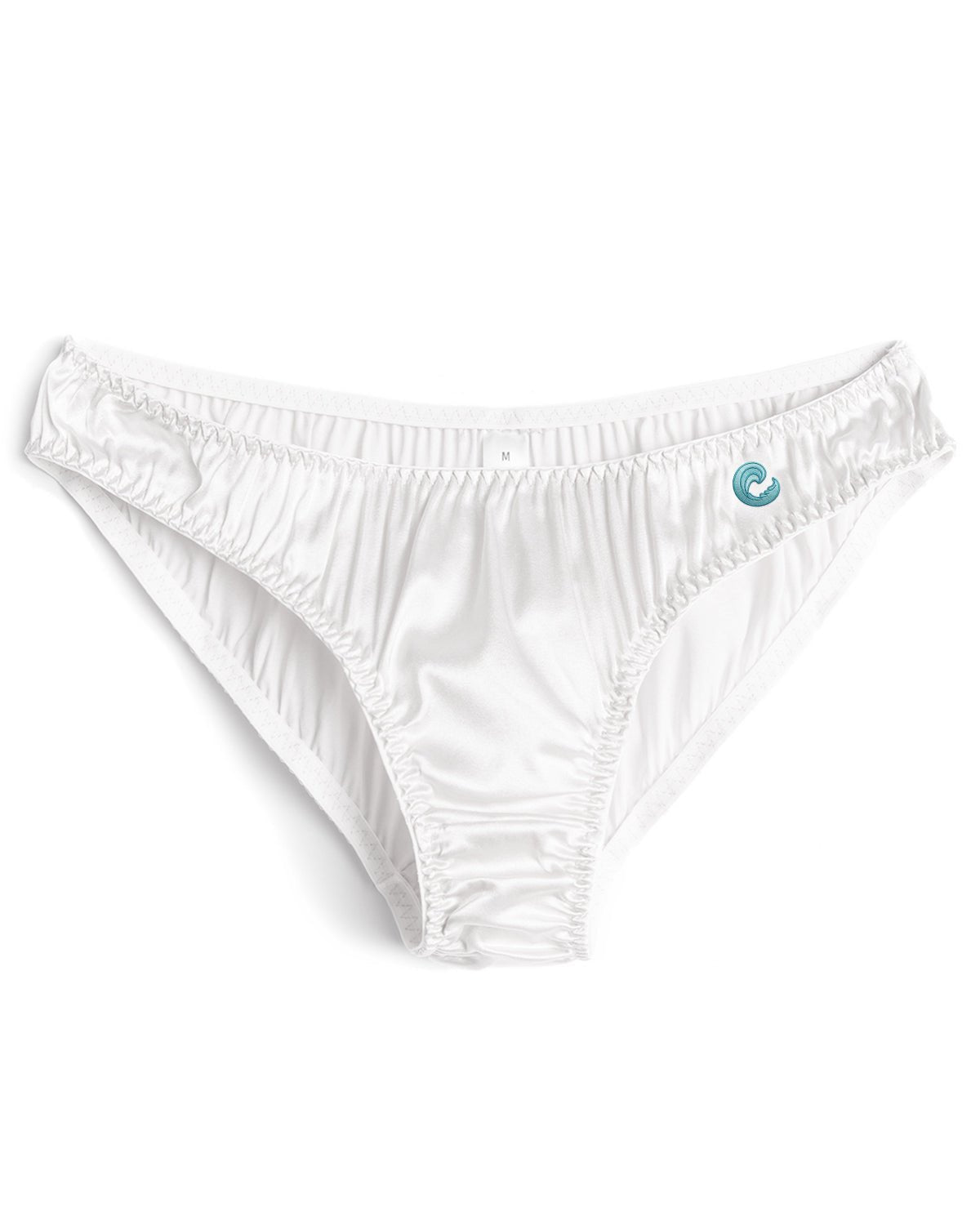 FEELITS KN12 Embroidered Silk Low - Rise Bikini Panties – 100% 6A Mulberry Silk, Ocean - Inspired Motifs - FEELITS