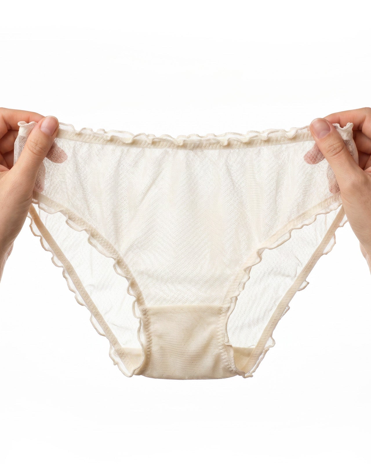 FEELITS KN30 Sheer Ruffle-Edge Silk Bikini Panties - 100% Mulberry Silk, Breathable & Ultra-Soft - FEELITS