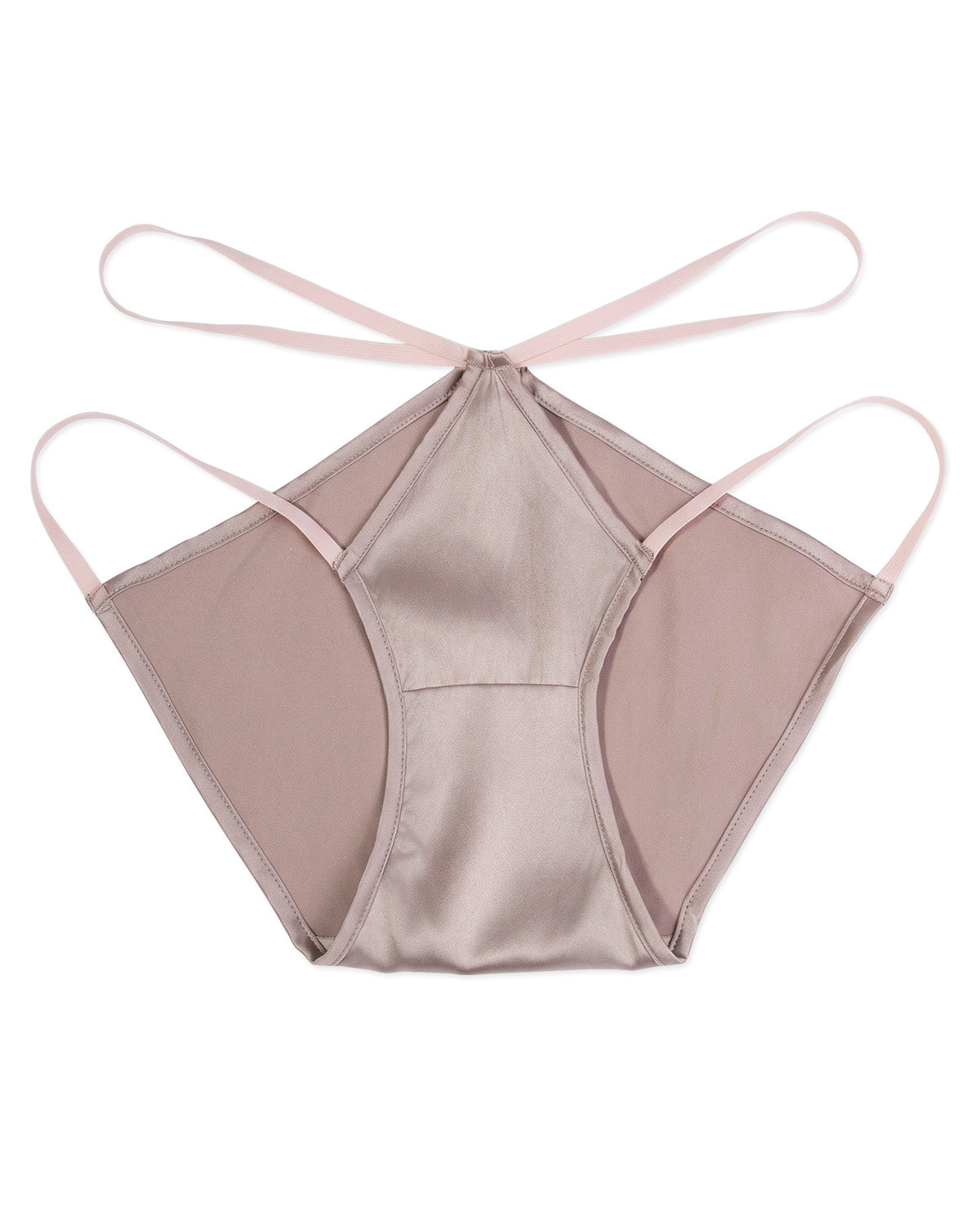 FEELITS KN33 pink mulberry silk bikini panties - front product view on a white background #Color_Pink