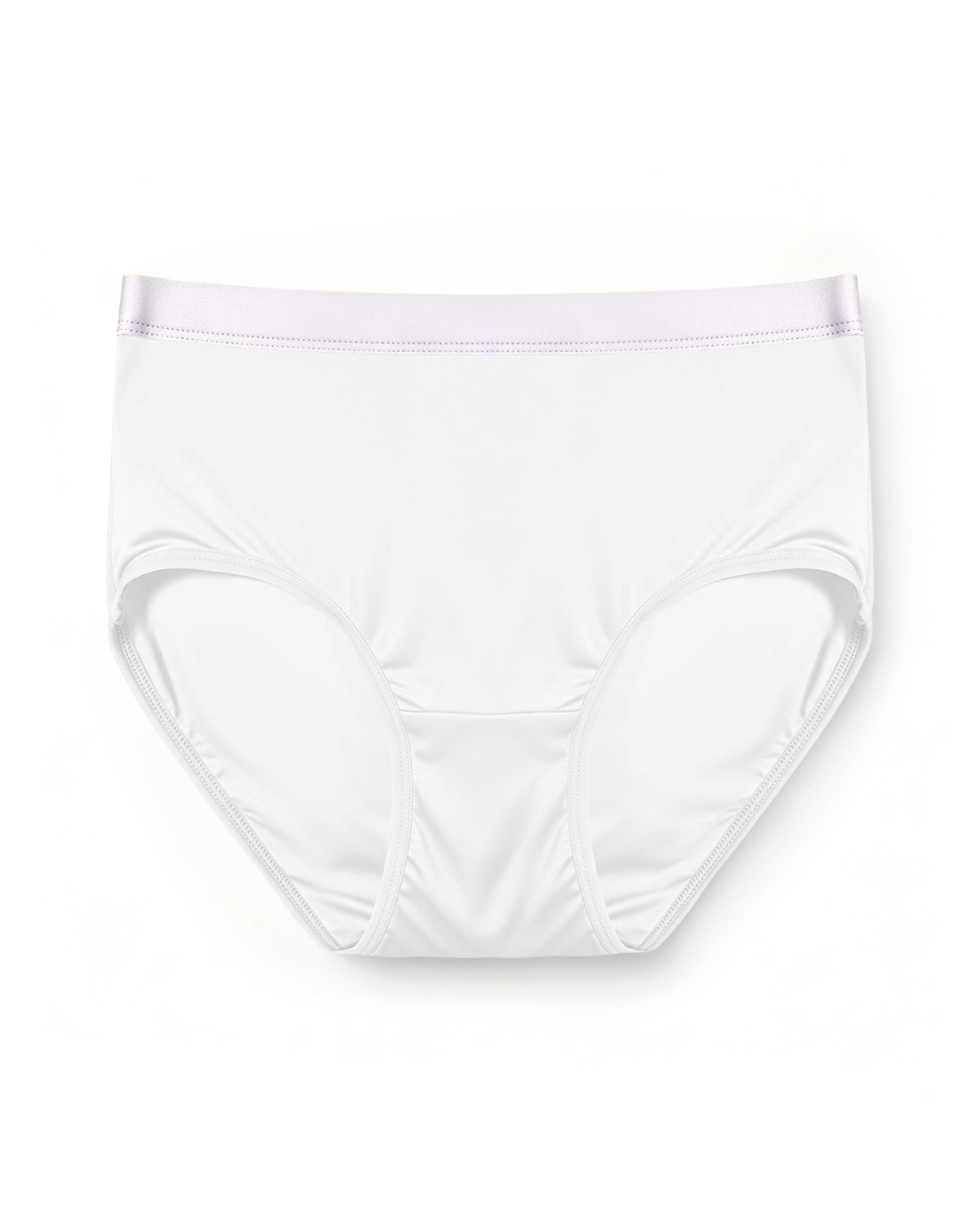 KN38 silk bikini panties, White front view | FEELITS