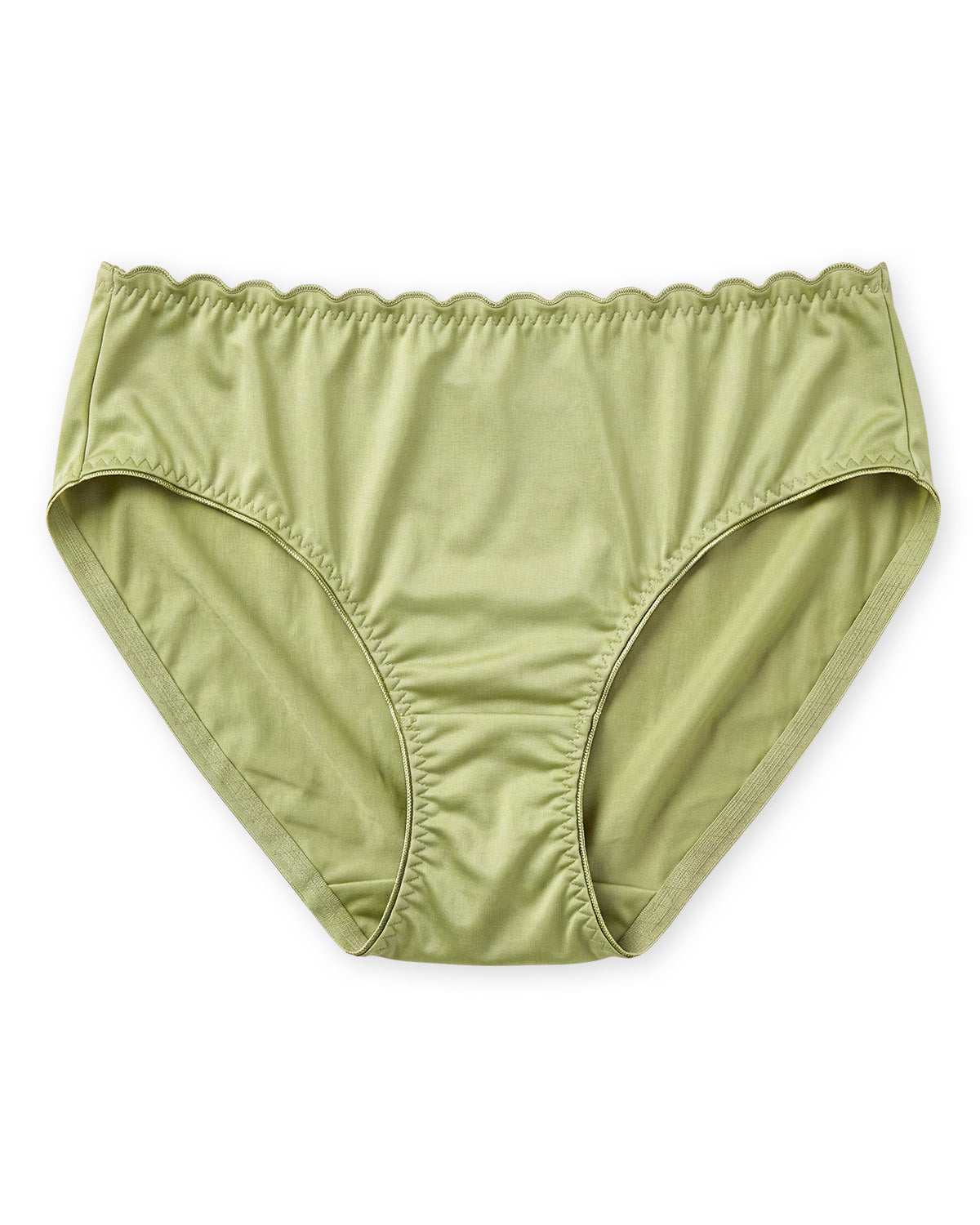 FEELITS KN39 Low-Rise Silk Brief Panties – Wave-Trim Waistband & Full Coverage