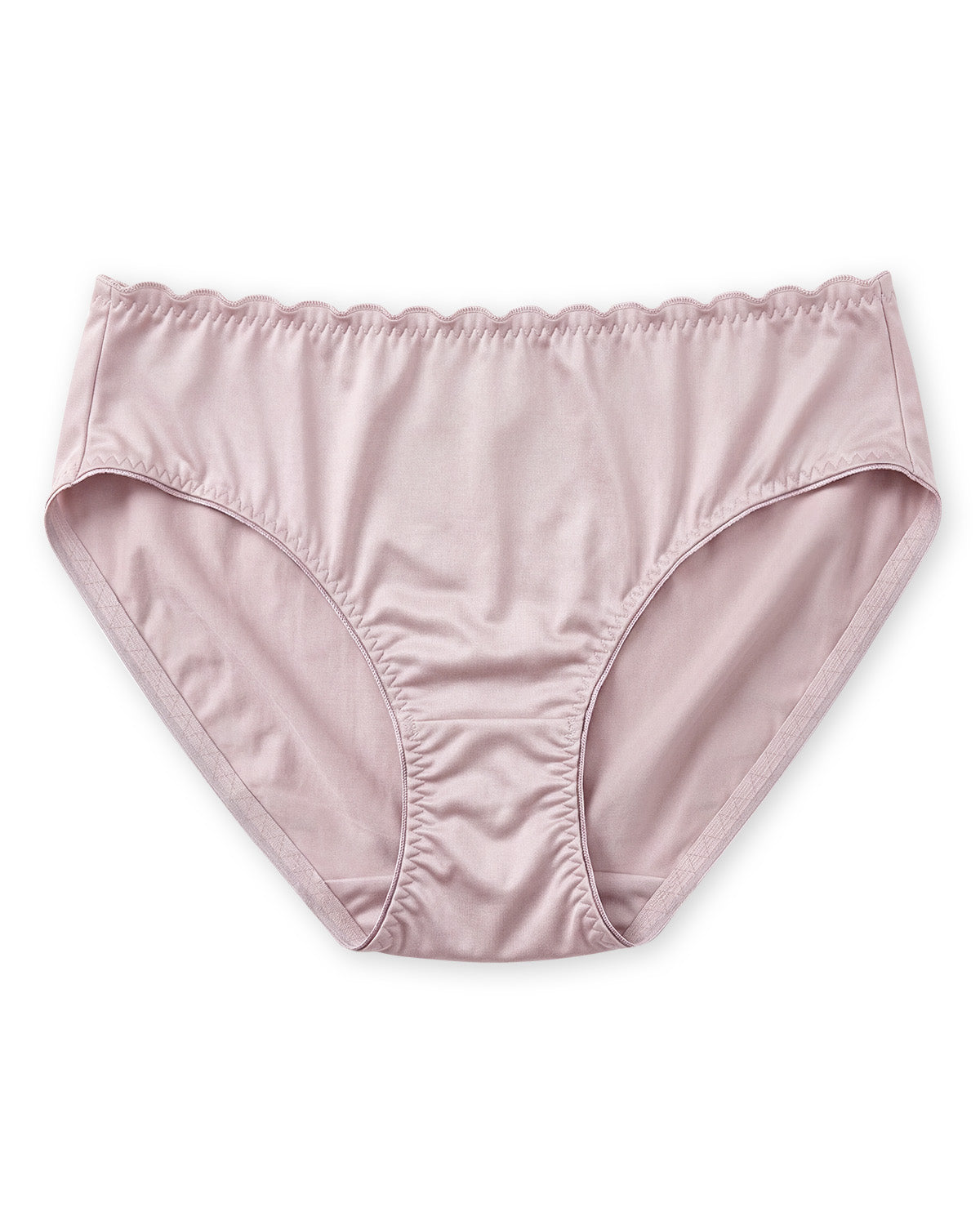 FEELITS KN39 Pink low-rise wave-trim silk brief panties, front #Color_Pink