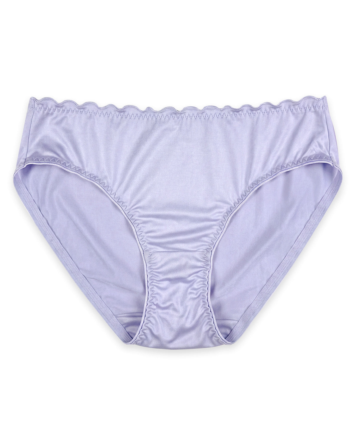 FEELITS KN39 Low-Rise Silk Brief Panties – Wave-Trim Waistband & Full Coverage
