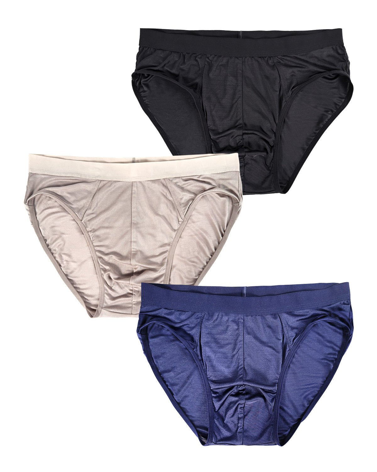 FEELITS KNM01 Men’s Silk Mid-Rise Classic Briefs – 6A Mulberry Silk, Breathable & Supportive - FEELITS