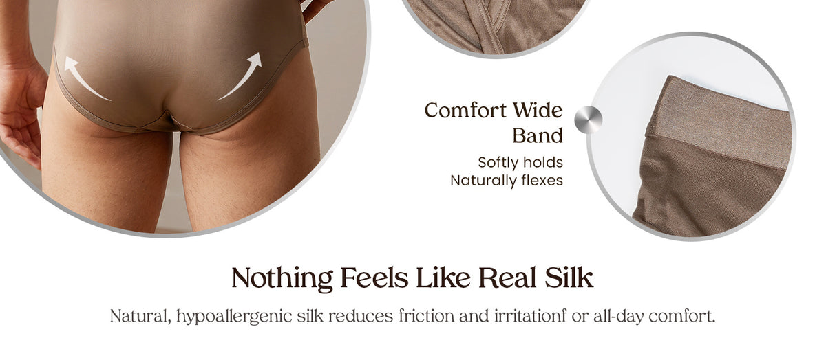 FEELITS KNM08 Slip de seda de morera para hombre – Ultrasuave, con abertura frontal