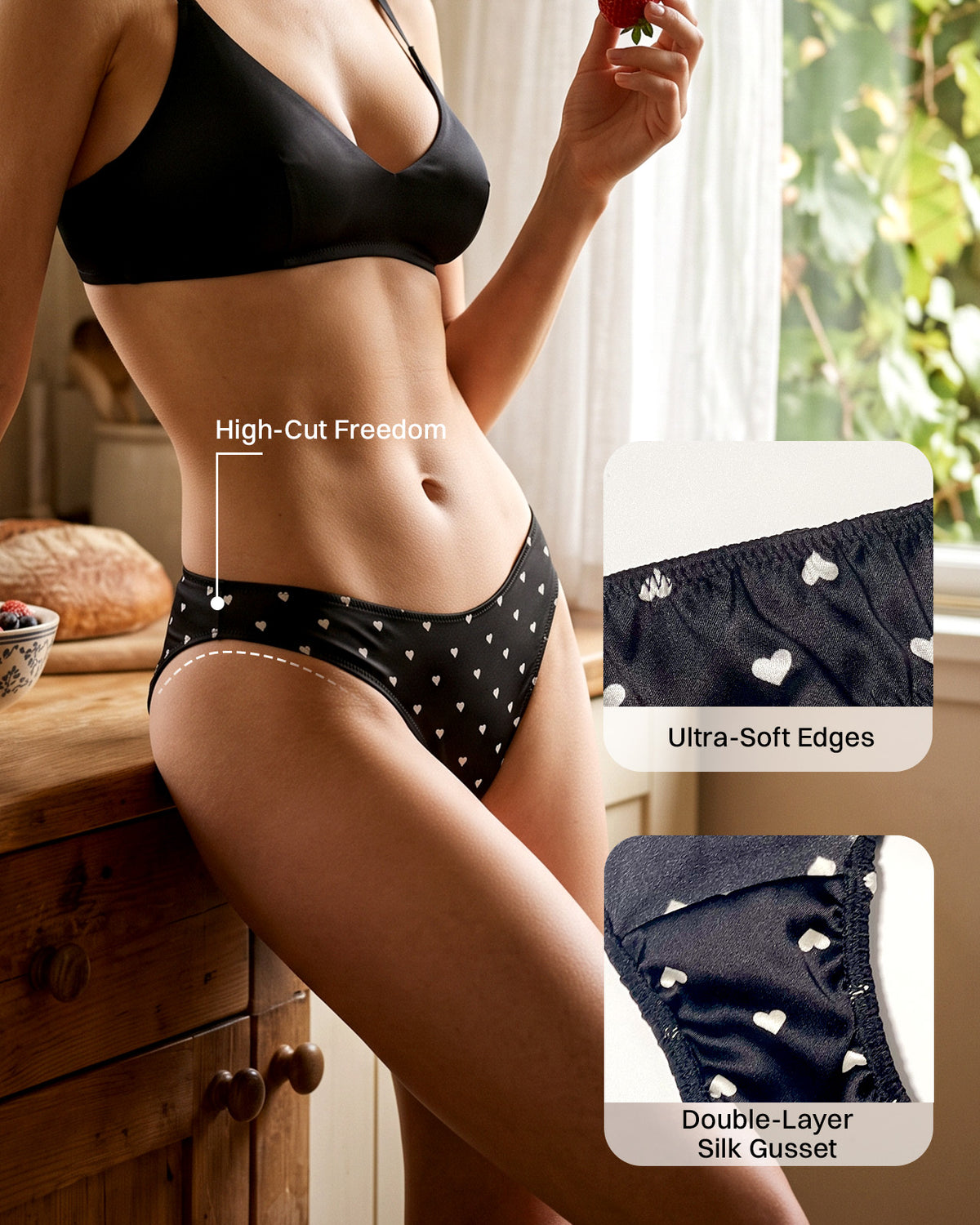 FEELITS KNP13 midnight hearts silk bikini panties — details